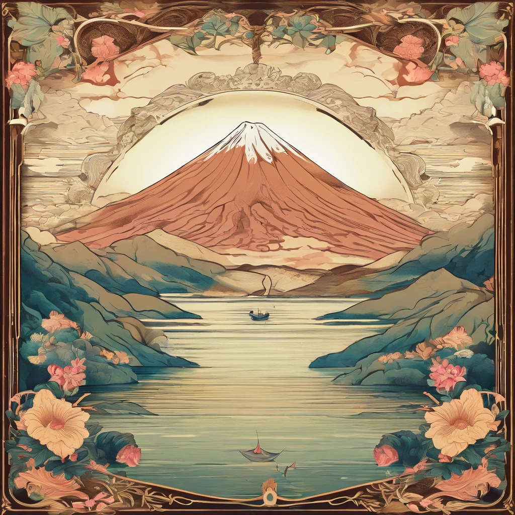 Monte Fuji, Ilha Honshu, (illustration: 1.0), Epic composition, realistic lighting, high-definition detail, master part, best quality, (muito detalhado CG unificado 8k wallpaper), 1 Homem
