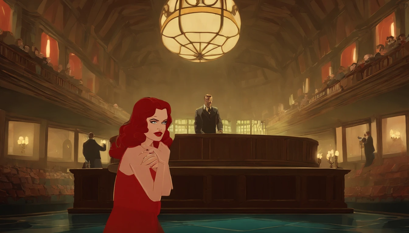 There's a cartoon image of a woman with red hair and a devil face, Arte no estilo de Terry Moore, Directed by: Galen Dara, full-colour illustration, color digital illustration, inspirado em Satoshi Kon, Clarice Estorninho, estilo bioshock pop art, cover illustration, Terry Moore, Arte Giantess, Fanart, Bioshock Estilo de Arte Infinito