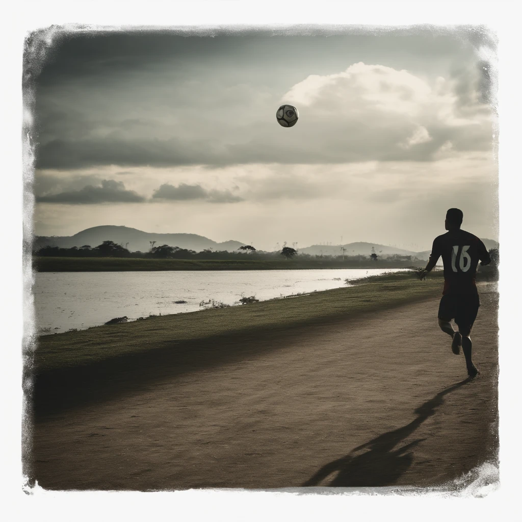 Jogador de futebol no River Buri