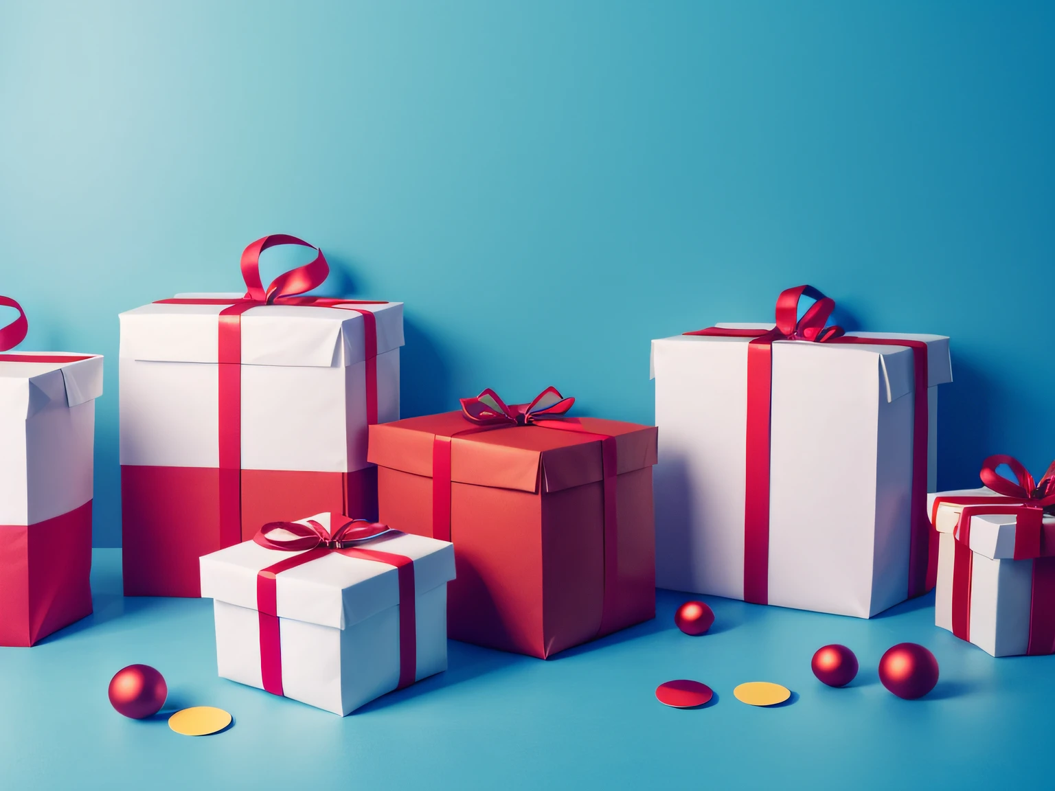 BOLSAS DE REGALO DE NAVIDAD DE PAPEL, SOBRE FONDO BLANCO, ESPACIO DE COPY SPACE, UHD, 8K