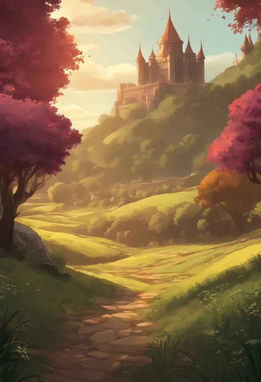 Arte de fundo para jogo 2D, Campo de batalha de fundo, alta qualidade, hd illustration, Fundo do JRPG, fundo do RPG, battle scenery, Game scenario, estilo anime, JRPG, cores simples, Gradient SEM,