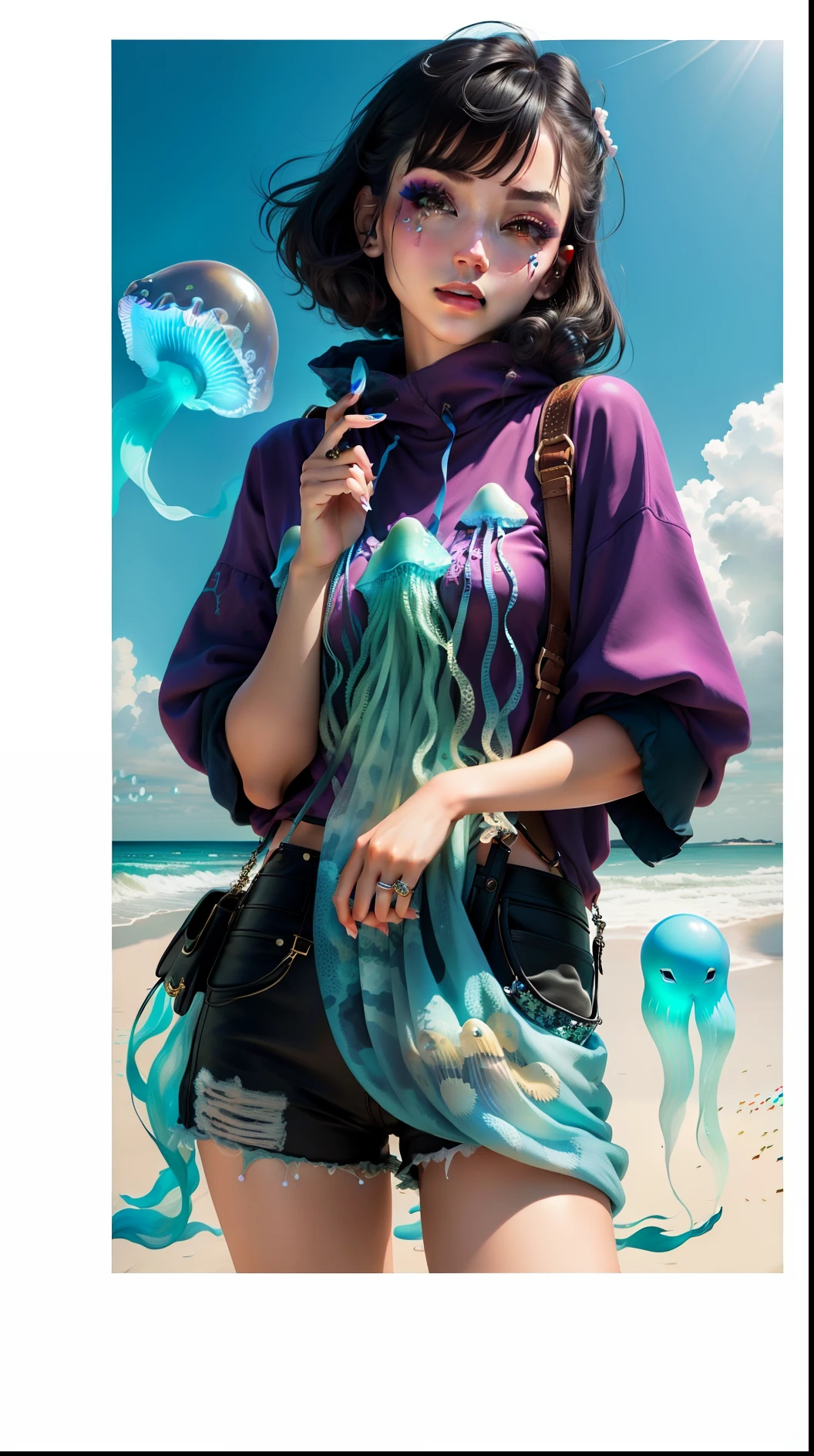 makeup and jellyfishes, theme of social camouflage