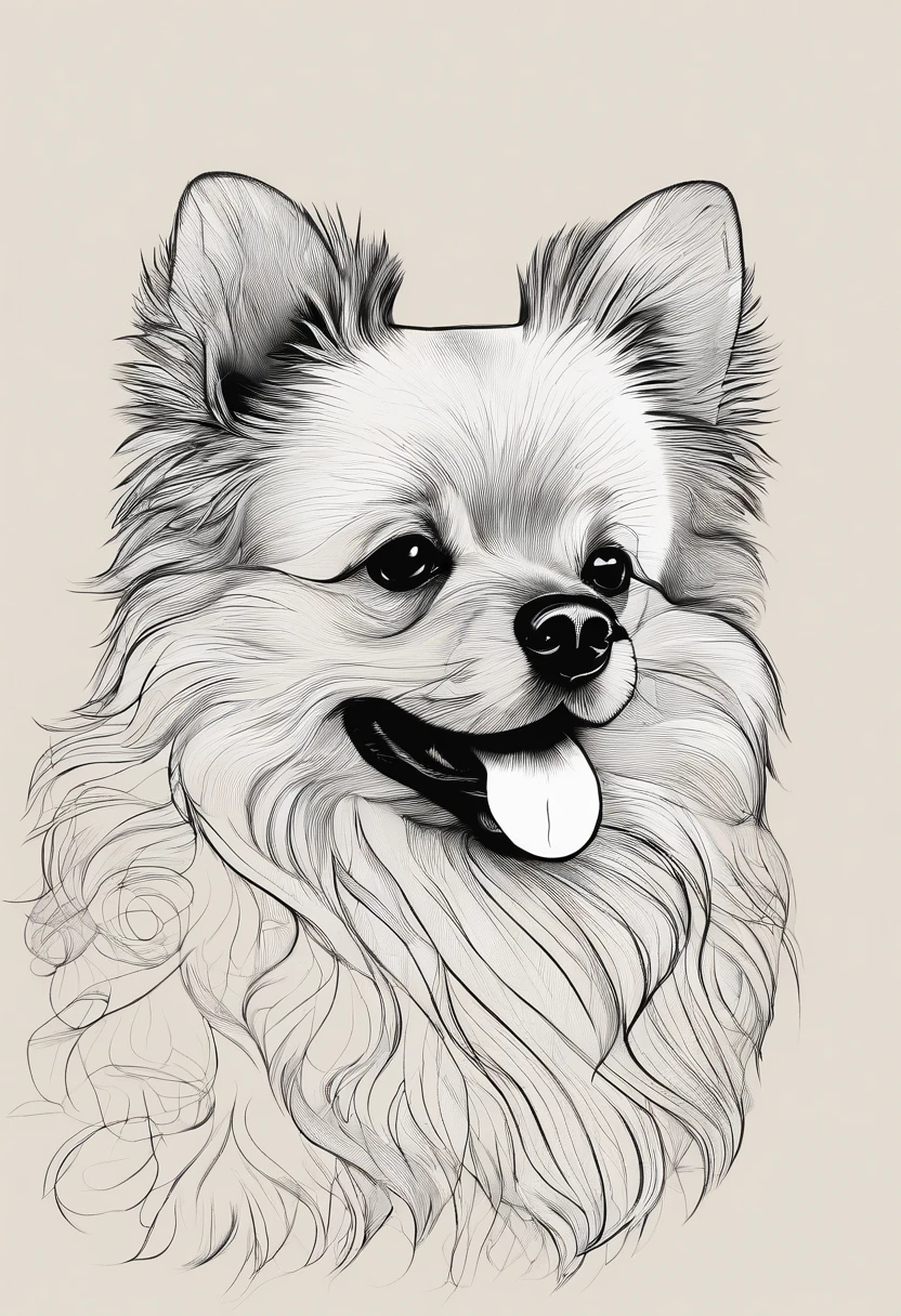 cute dog, cartoon style, plano de fundo do desenho de linha, fundo branco, monocromatic, desenho de linha, ((esquete)), para colorir infantil