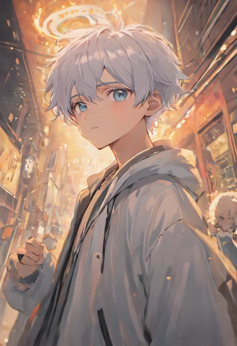 white hair,Eyes are light blue,Beautiful Boys,twinks,and gray hair,Semi-long,Pink eyes,a beauty girl,2guys