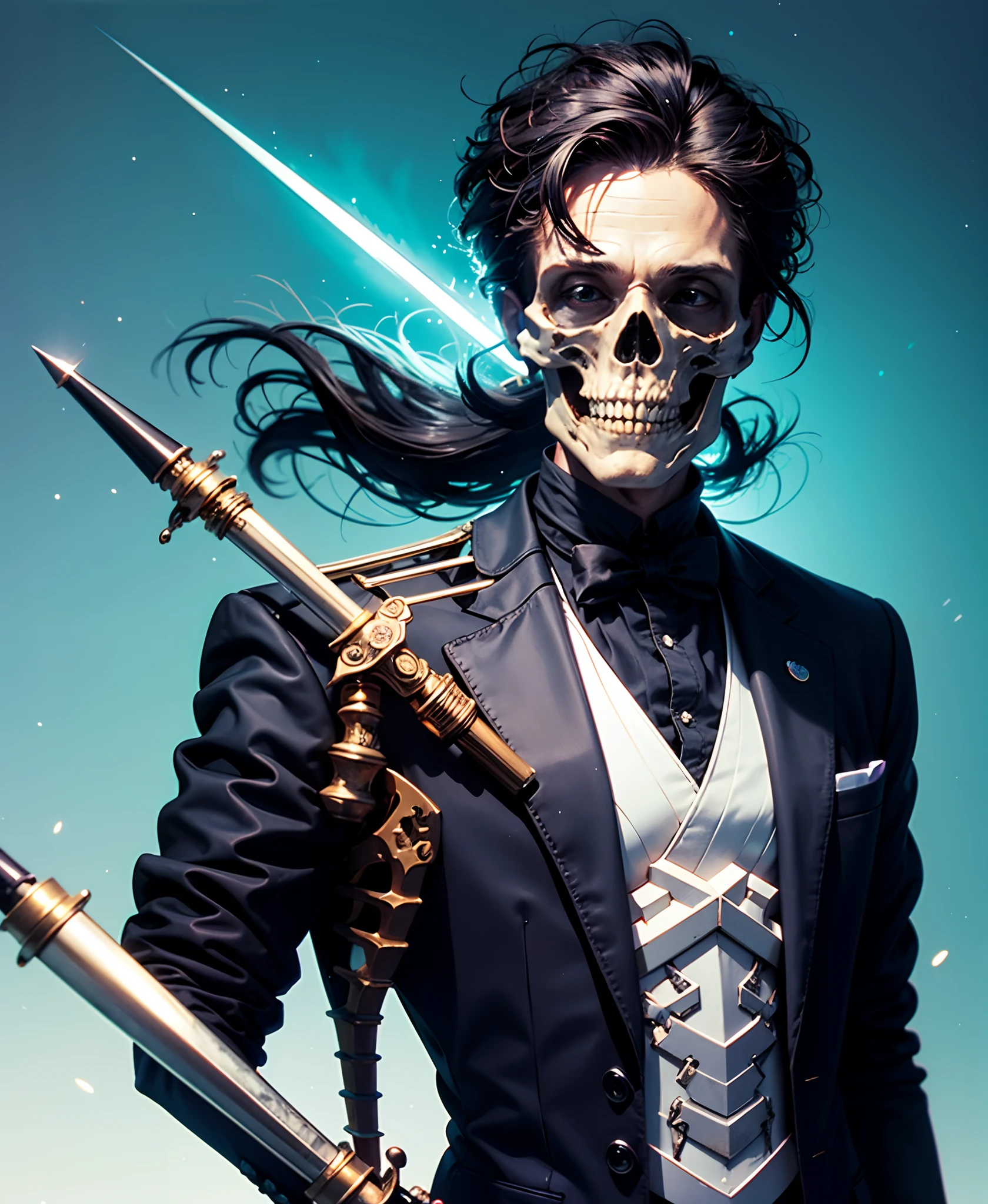 Fancy Skeleton in tuxedo with a rapier