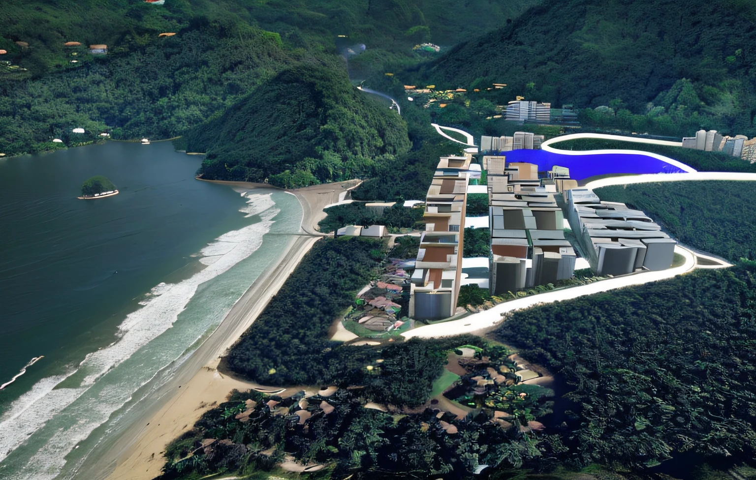 cidade, tropical, natureza e cidade, ruas, lago