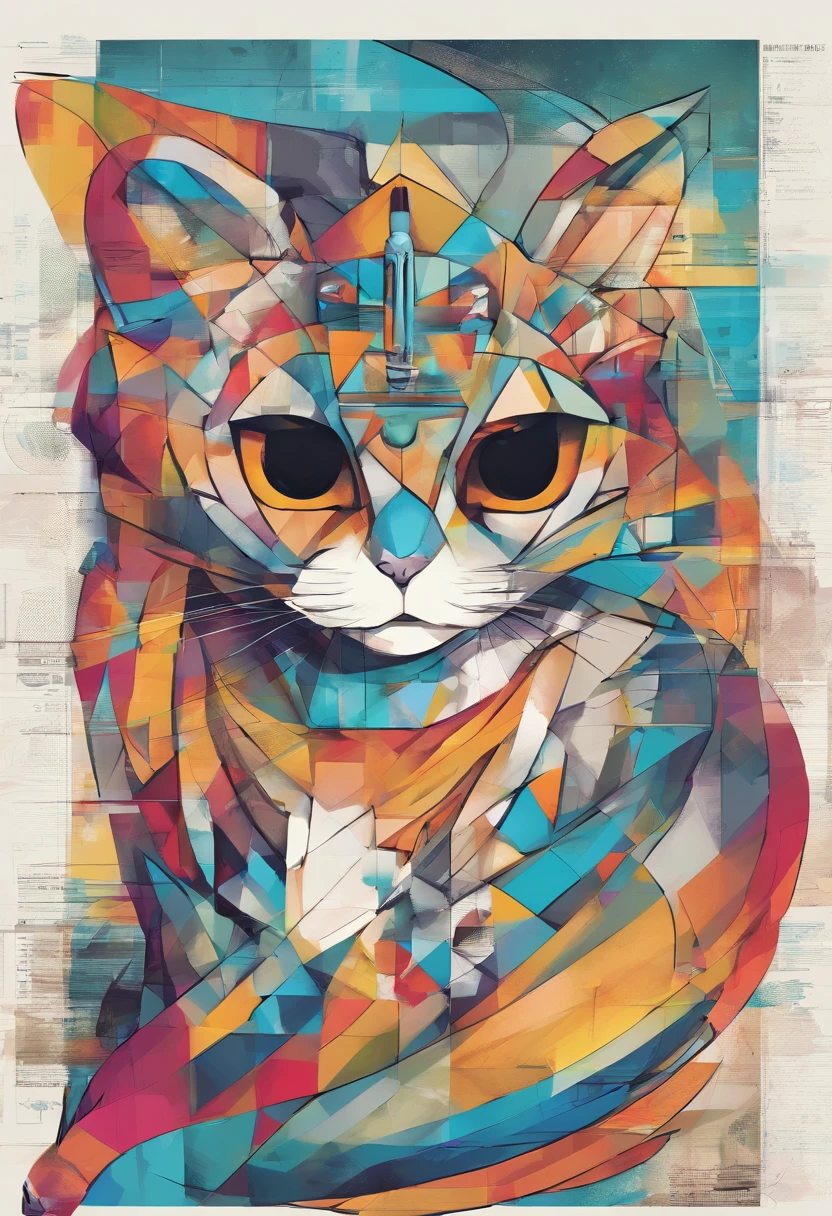 (Gato egipcio),(Mejor pose),(best angle), (Better expression), Eduardo Kobra acolchoamento ,multidimensional geometric wall PORTRAIT, arte, Chibi,yang08k, hermoso, Colorante,