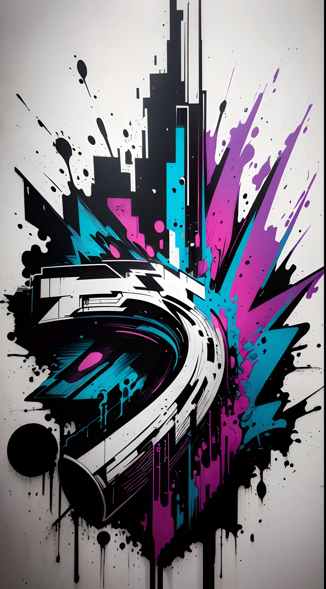 (best quality,ultra-detailed,realistic:1.37),graffiti,robot,white background,paint,splash,details,colorful,urban,street art,creative,texture,metallic,modern,artistic,graffiti art,grainy,wall,pop art,glossy,exquisite,precision,shadows,contrast,contemporary art,brushstrokes,polished,sharp lines,kinetic,black and white,edgy,vibrant colors,layered,urban landscape,urban culture,stylized,futuristic,grungy,graffiti masterpiece.