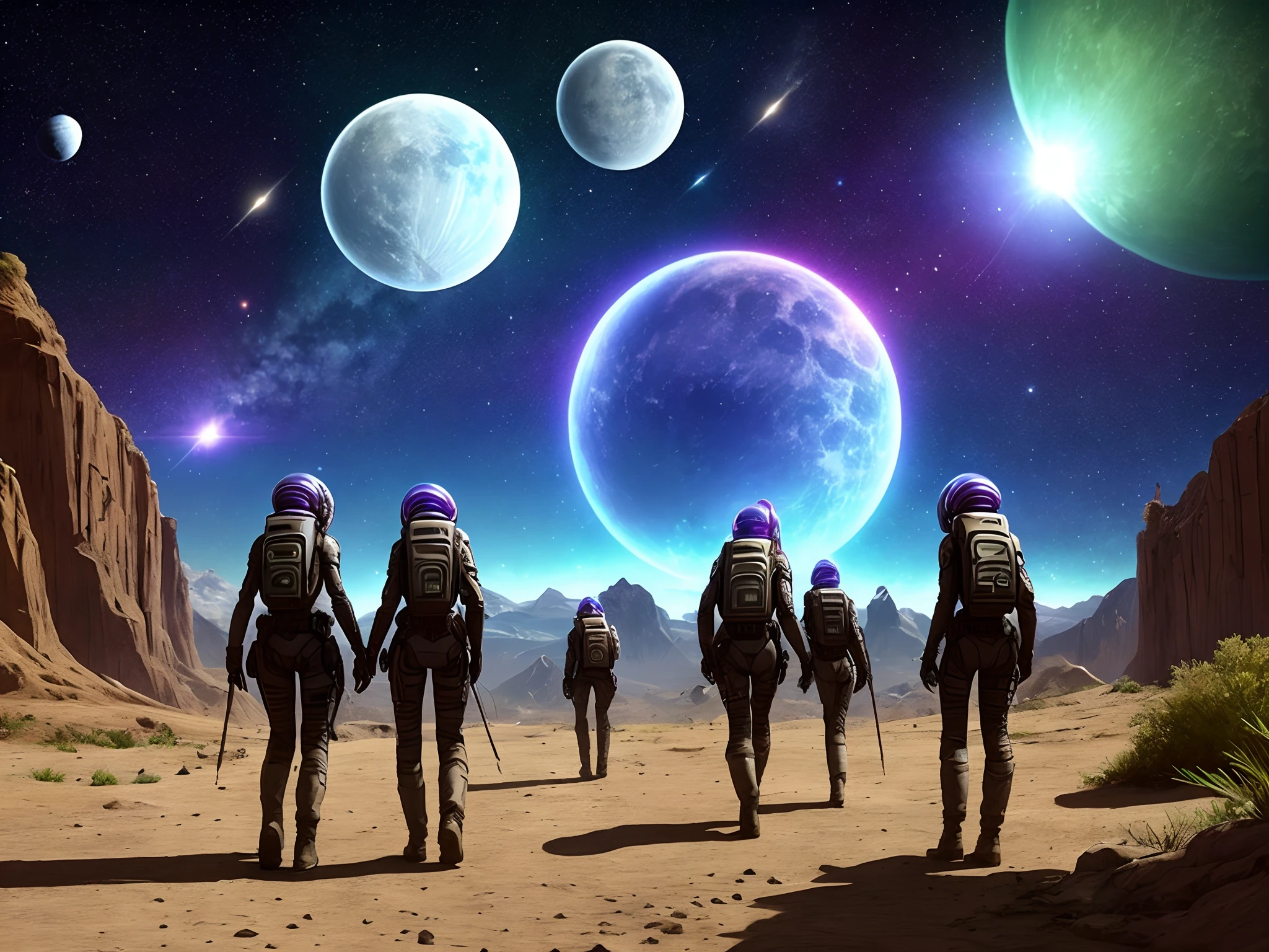 Aliens lesbians out in the universe on their own planet with their own cool civilization