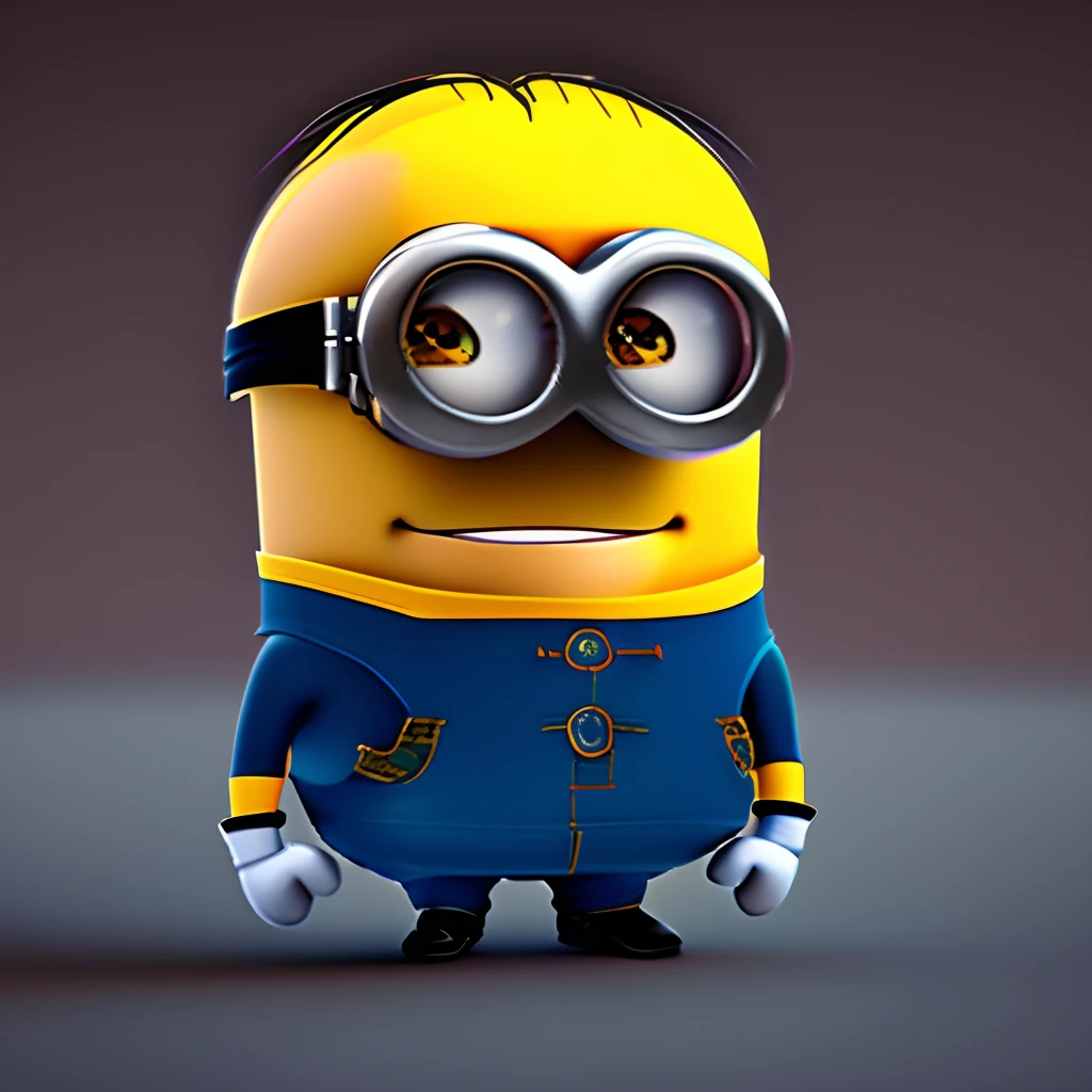 sad minion in a hoodie, dynamic lighting, 3D render, raining