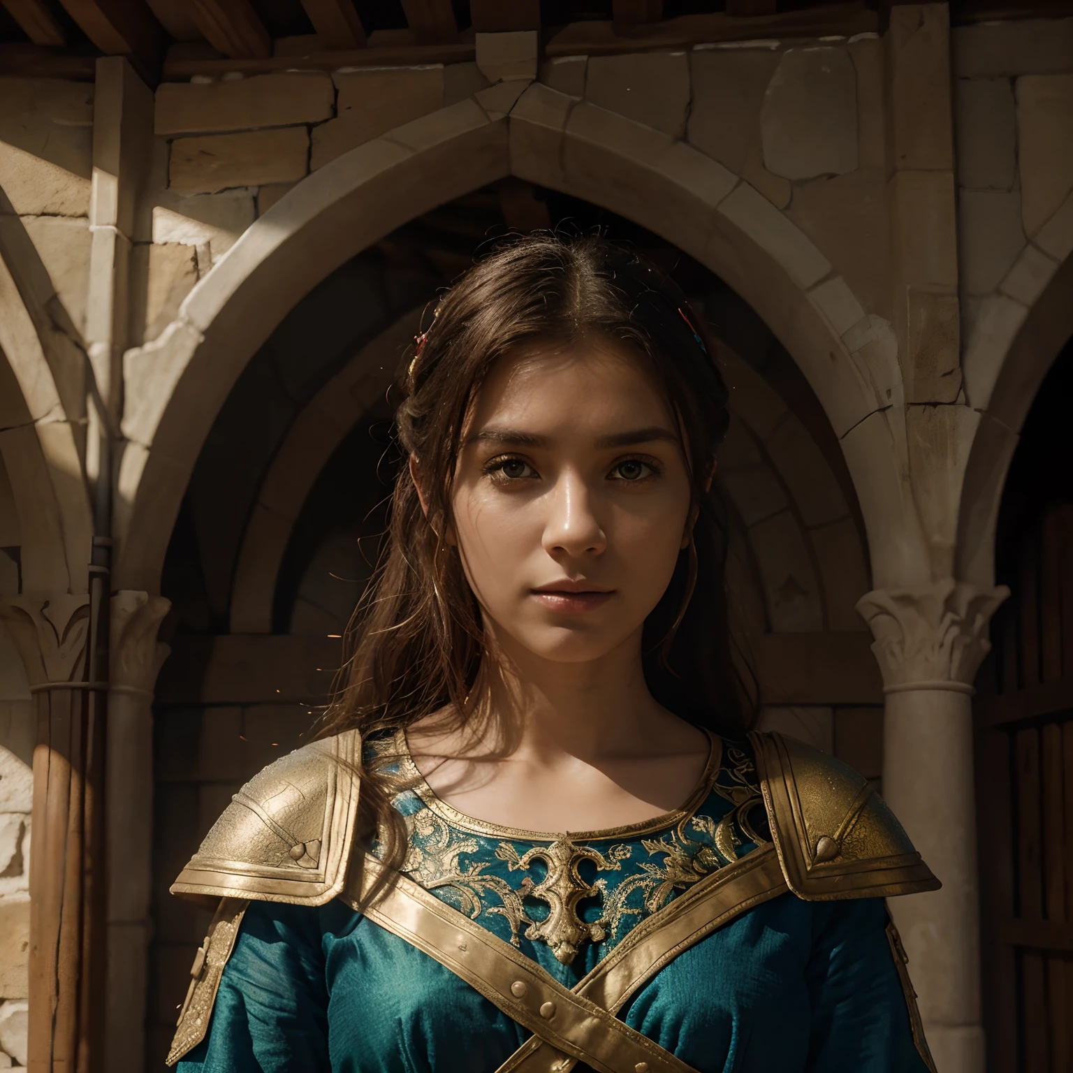 Medieval site (master part: 1.2), (best quality), 4k, ultra-detalhado, (dynamic compositing: 1.4), altamente detalhado, detalhes coloridos, (Cores iridescentes: 1.2), (clear lighting, Atmospheric Illumination) (sozinho: 1.2)