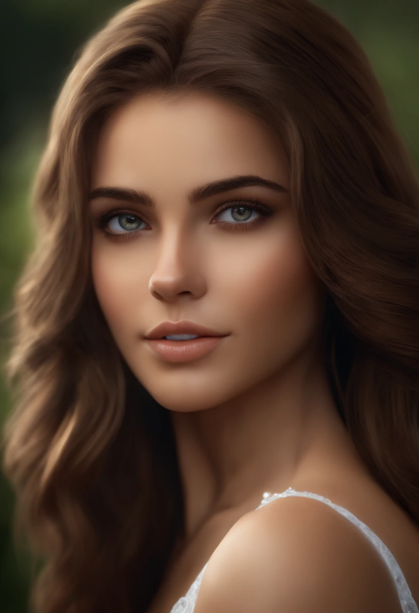 Best quality, Masterpiece, (Realistic:1.2), 1 girl, Brown hair, Brown eyes,Front, Detailed face, Beautiful eyes