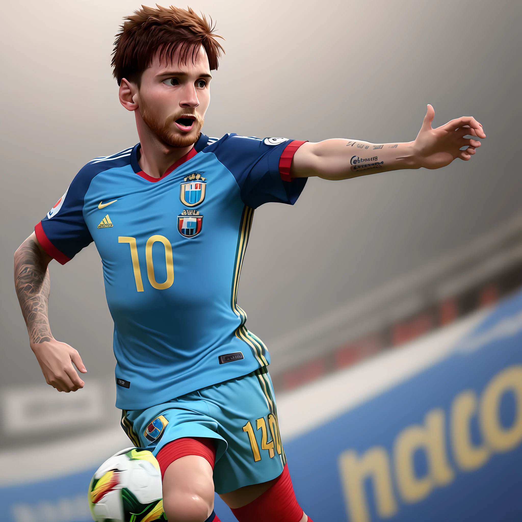 Draws Lionel Messi playing for Grêmio