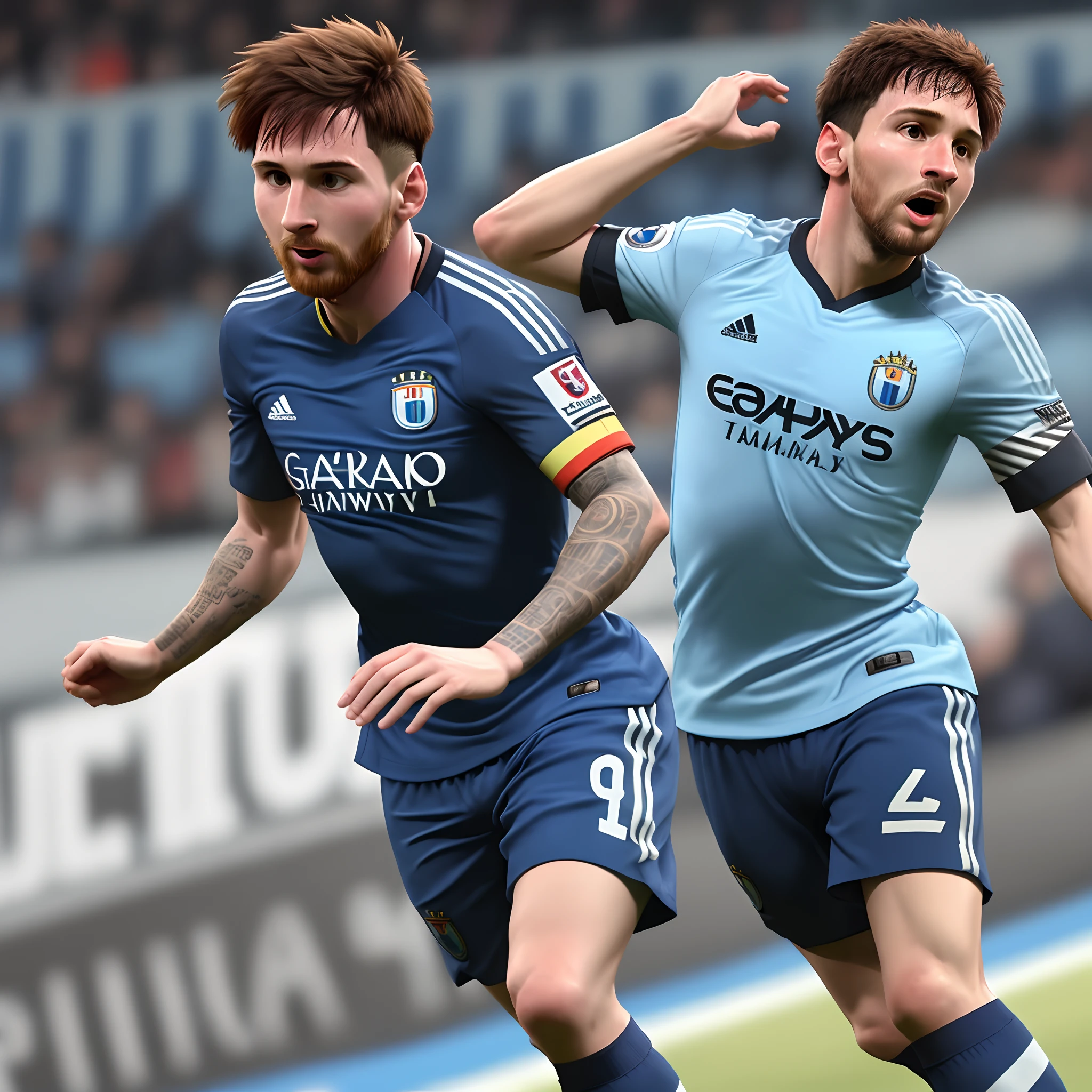 Draws Lionel Messi playing for Grêmio