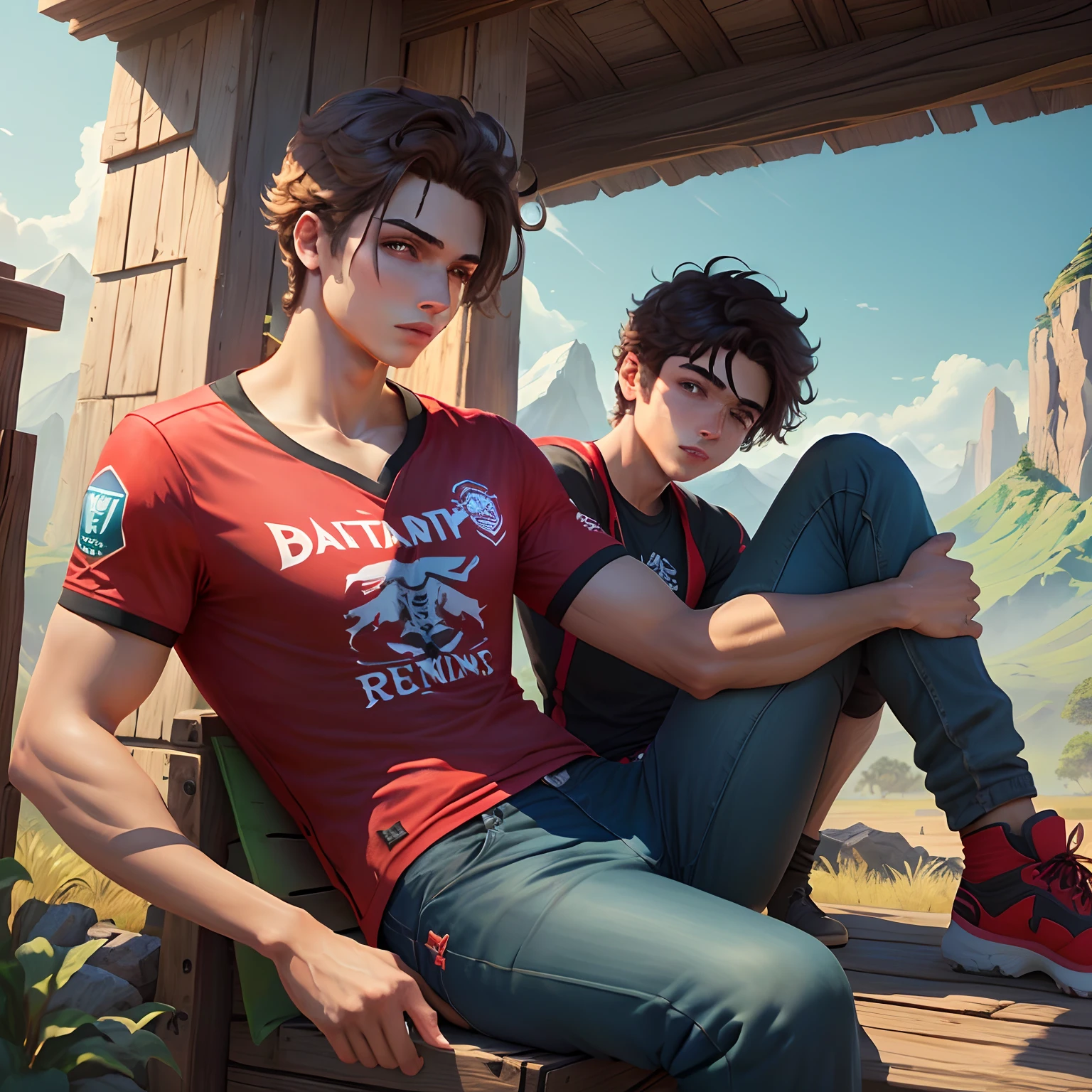 QUERO UMA IMAGEM COM UM PARDO NUMA MONTANHA E NO FUNDO ESCRITO DUDU_GAME_PLAY
