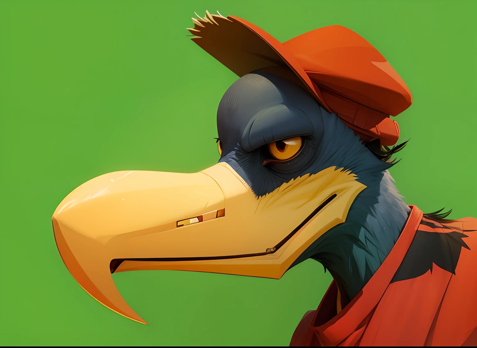 Cartoon vulture in cap