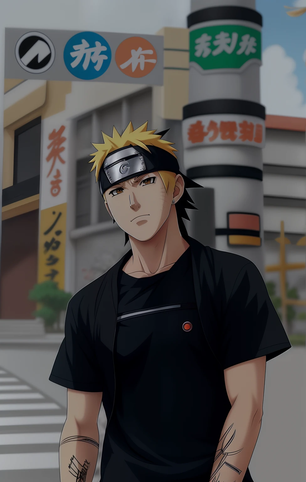 Naruto zumaki estilo anime, toda la imagen en dibujo anime, todo dibujo anime