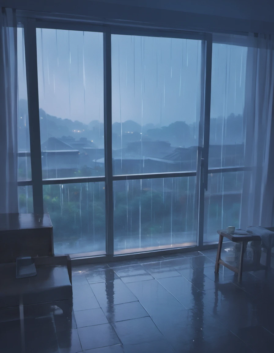 rain, open window, bedroom, cozy, rainy day, peaceful, subtle lighting, soft colors, raindrops on the window, comforting atmosphere, curtains gently swaying in the wind, relaxing ambiance, quiet, serene, introspective, cozy home, rainy mood, indoor tranquility, rain streaming down the glass, pitter-patter of raindrops, gentle breeze, soothing sound of rain, damp smell, blurred outlines, blurred raindrops, wet pavement, distant sound of thunder, warm blankets, gentle flow of time. (best quality, highres), (rainy day:1.1), (peaceful atmosphere:0.9), (soft lighting:1.1), (cozy home:1.1), (comforting:0.9), (rainy mood:1.1), (serene:0.9), (relaxing ambiance:1.1), (gentle rain:1.1), (indoor tranquility:1.1), (subtle colors:1.1), (damp environment:1.1), (blurred outlines:0.9), (rainy window view:0.9), (gentle breezy air:1.1), (soothing sound:1.1), (wet surroundings:1.1), (peaceful rain:1.1), (warming atmosphere:0.9), (melancholic scenery:1.1), (inviting mood:1.1), (cozy ambiance:1.1), (quiet comfort:0.9), (blurred glass:1.1), (gentle flow:1.1), (nostalgic feeling:1.1), (calming vibes:1.1), (relaxing rain:1.1), (tranquil setting:1.1), (serene moment:1.1), (comfortable indoors:1.1), (drizzling rain:1.1), (soft music playing:1.1), (melodic raindrops:1.1), (peaceful retreat:1.1), (dreamy atmosphere:1.1), (rain-soaked streets:1.1), (inviting warmth:0.9), (blurred scenery:1.1), (gentle storm:1.1), (refreshing rain:0.9), (distant thunder:1.1), (quiet meditation:1.1), (cozy shelter:0.9), (chilly day:1.1), (cosy surroundings:1.1), (tranquil rhythm:1.1), (relaxing haven:1.1)