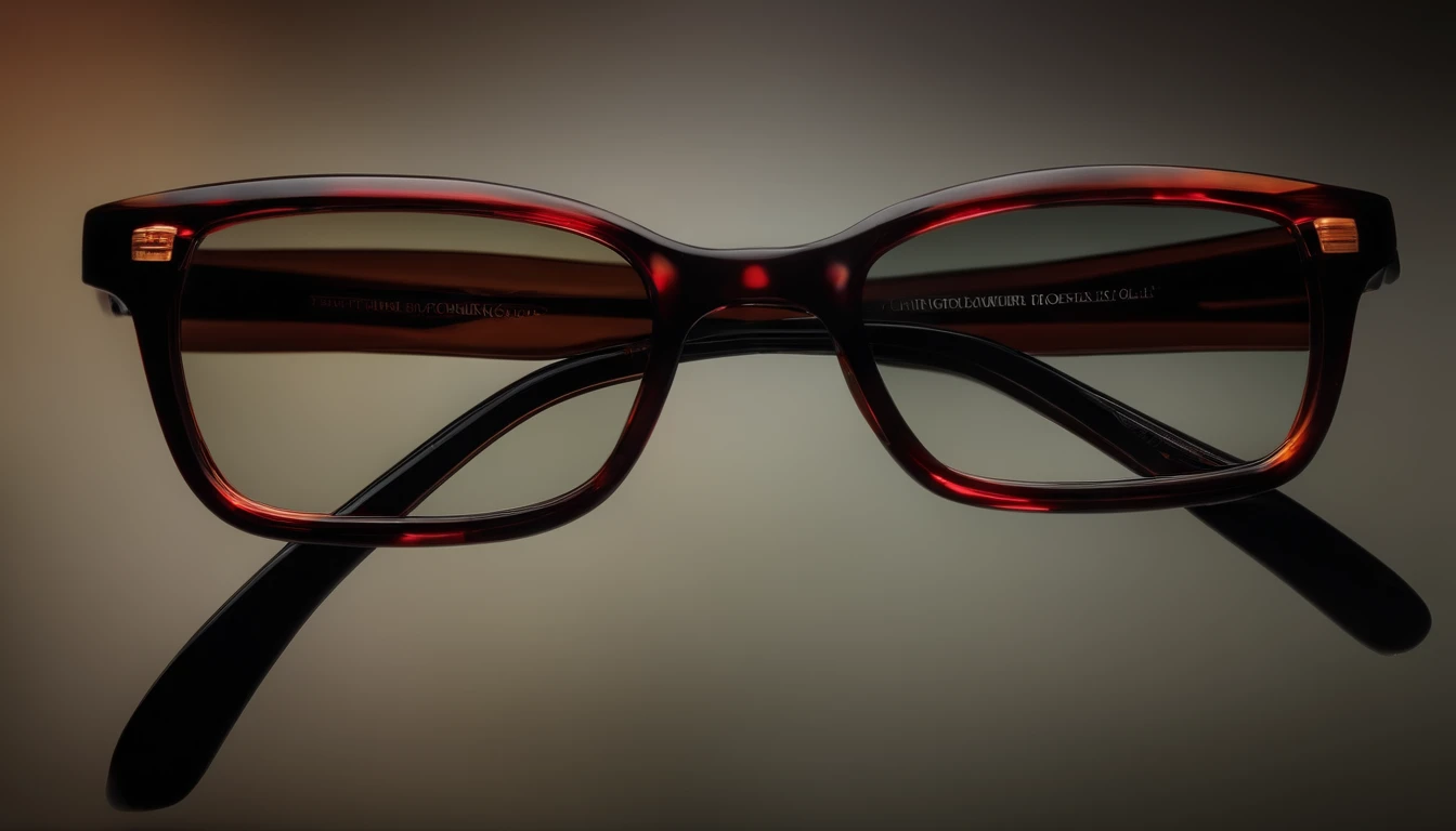 Black glasses with black background