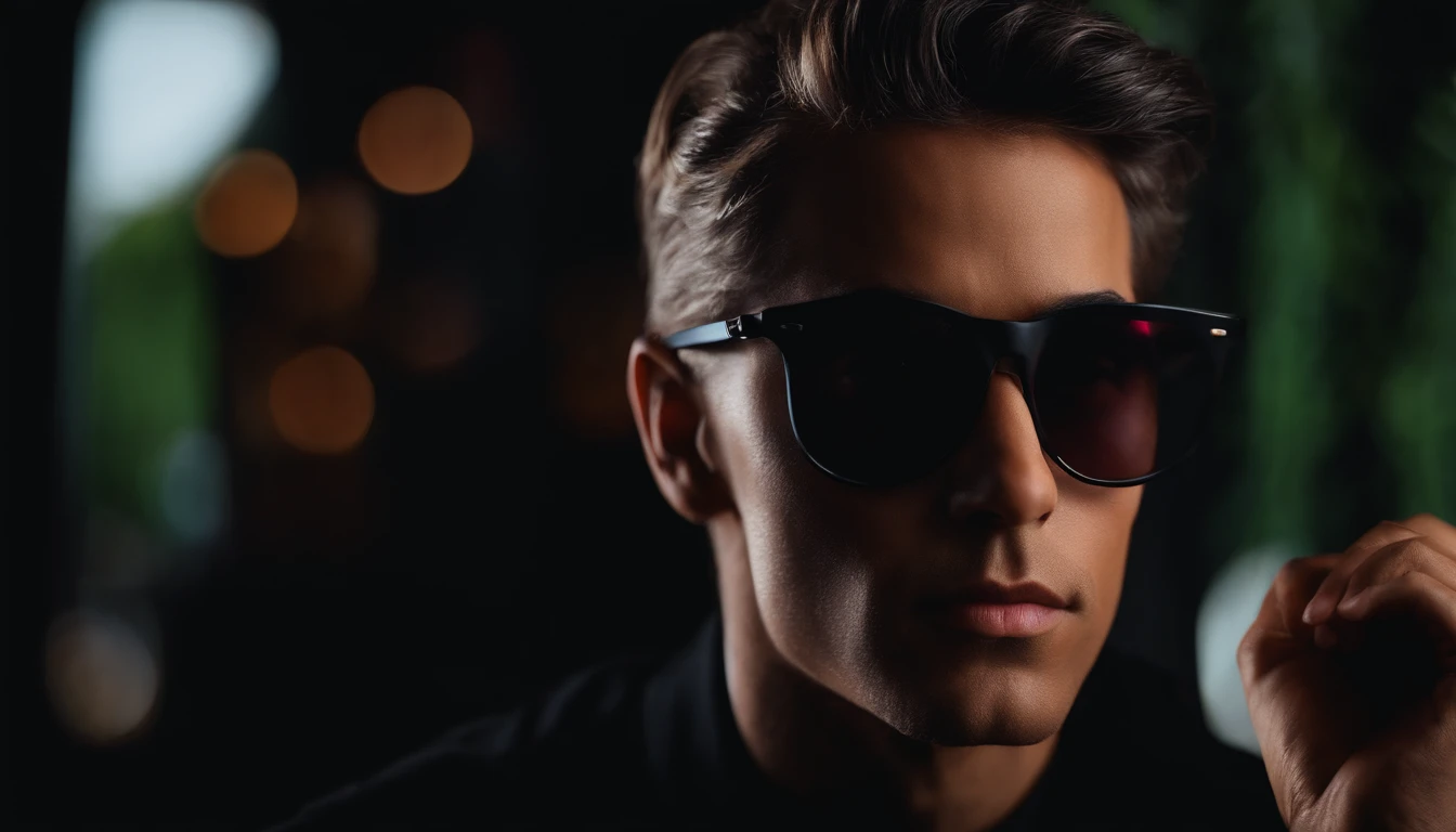 Black glasses with black background