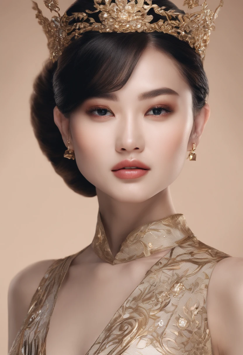 A beauty girl with asian face and a pimple at up her lips
