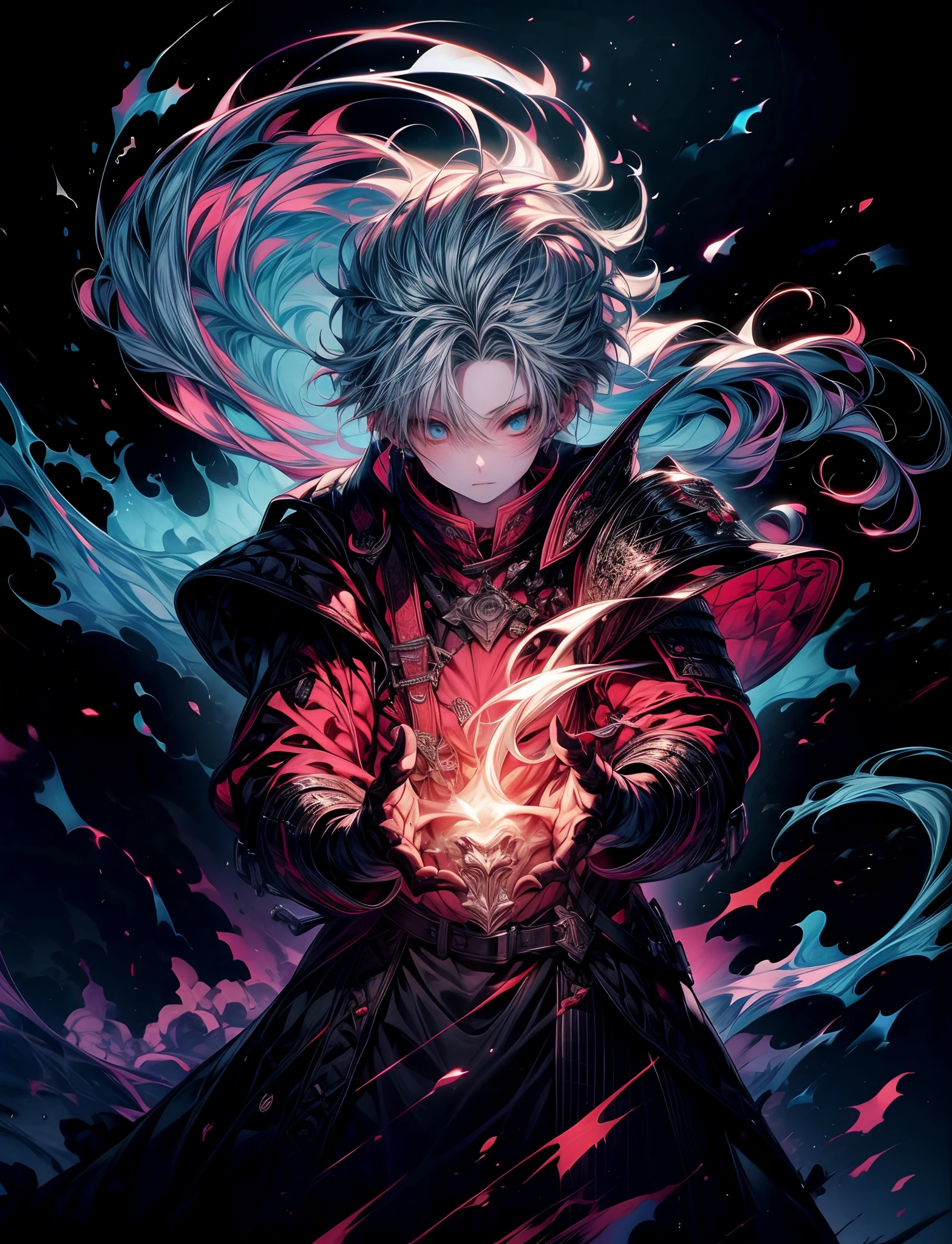 absurdres, highres, ultra detailed, (1boy:1.3), BREAK, infrared photography, otherworldly hues, surreal landscapes, unseen light, ethereal glow, vibrant colors, ghostly effect, 1 Viking Warrior, light Blond hair, ((braded hair)), Viking axe, leather armor, brown and black clothing,break. ((Detail fingers)), perfect shape fingers,