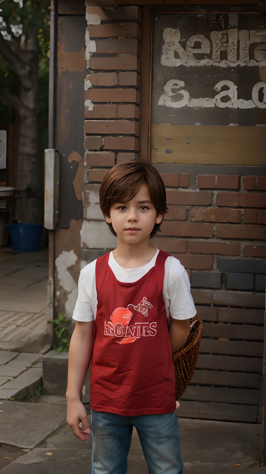 1 boy,brown hair,shirt red basket,realistic,ultra detail