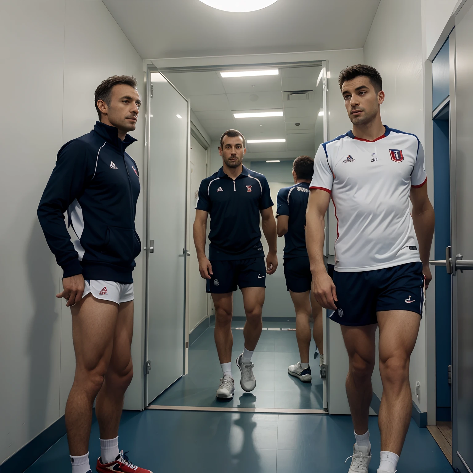 Pierre Rochard, Roy, Adamantin sont nus dans les vestiaires de la salle de sport