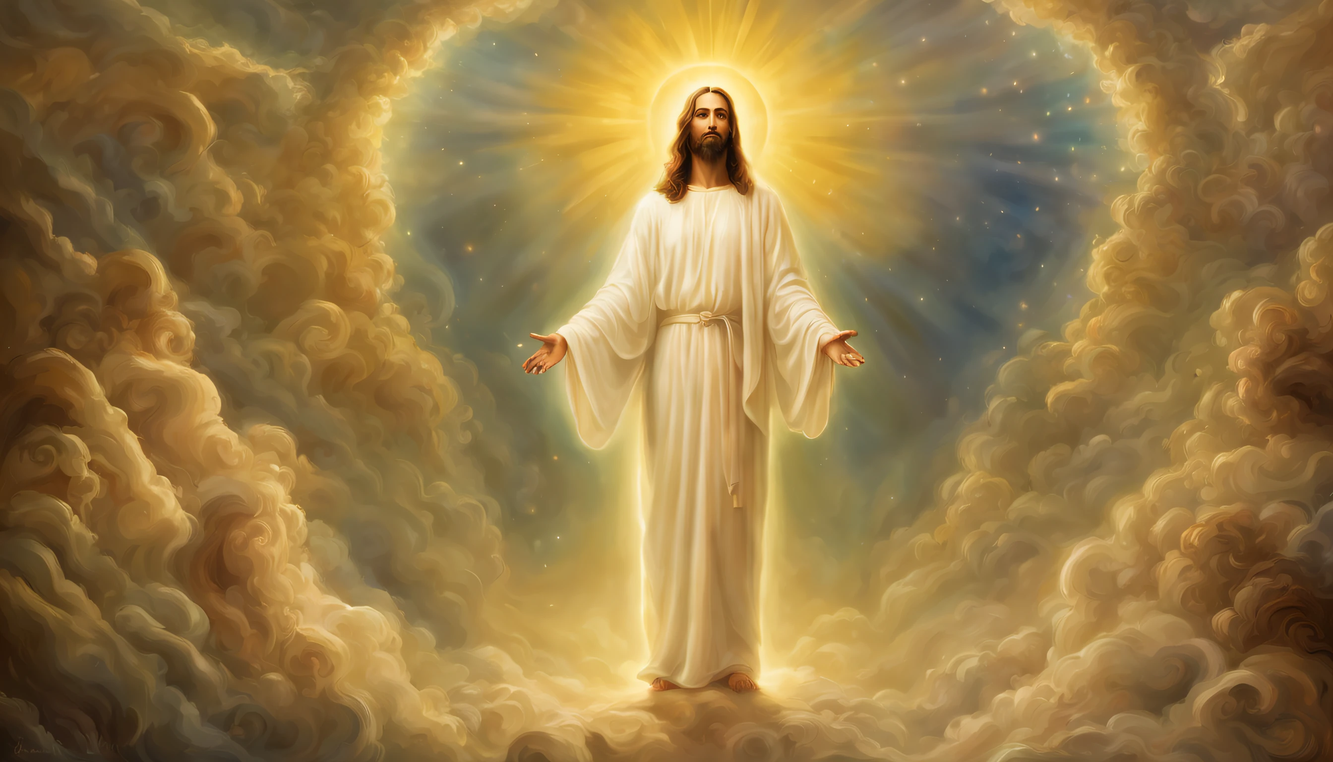 (Jesus orando,religioso,best quality,luz santa:1.2,peaceful,Espiritual,humilde:0.9),Cores quentes,energia divina,sereno,blessed souls,loyal followers,Symbolic gestures,aura celestial,Divine connection,Atmosfera harmoniosa,Ethereal,Pure devotion,Edificante,ambiente meditativo,Luminous Presence,Transcendental experience,Jornada EEspiritual,Sacred silence,energia de cura,soulful expression,contemplation,Divine Guidance,momento sagrado,serenidade,Faith and hope,ambiente tranquilo,eSpiritual Enlightenment,posturas graciosas,Devotional Practice,comportamento orante,amor divino,Luz milagrosa,divine intervention,Supreme Devotion,puro e radiante,amor incondicional,almas piedosas,Despertar EEspiritual,Eternal Bliss