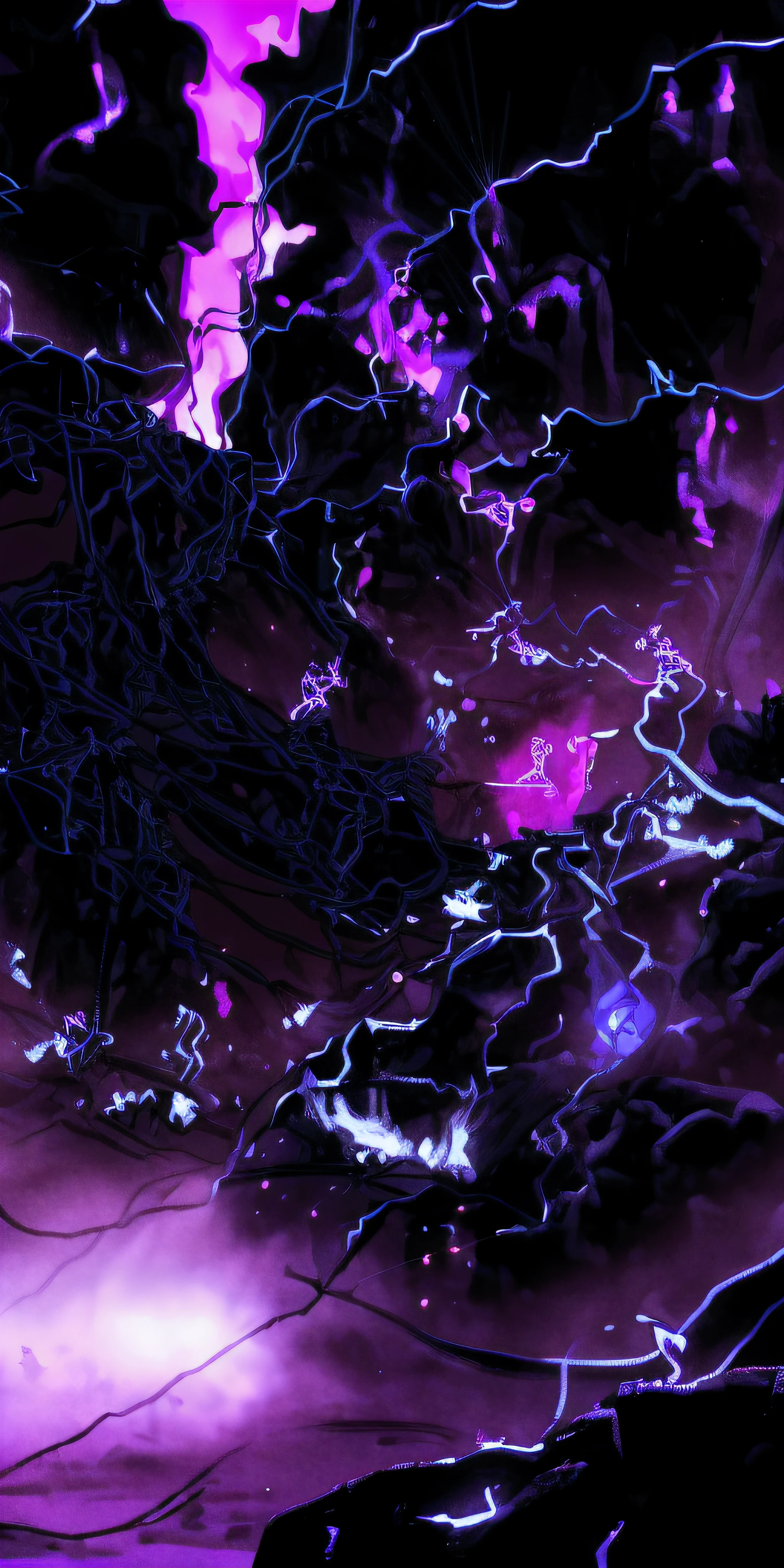 listras de luz roxa em um fundo preto com um fundo preto, Abstract Purple Lighting, Purple. mood lighting, purple lightning, luz roxa neon, soft neon purple lighting, electric aura with particles, luz neon roxa, Explosion of Neon Lights, electric wallpaper, neon lightning, dramatic purple thunder, purple bioluminescence, luz de brilho roxo mal-humorado, fundo brilhante roxo escuro