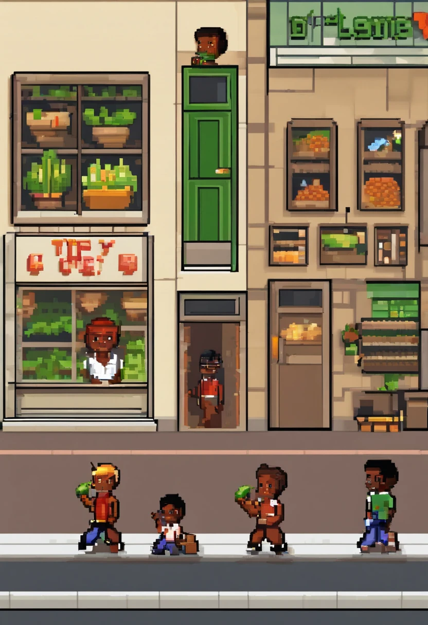 Poster title richard, brown skinned  kid selling a bag of dry lettuce to his grabdpa