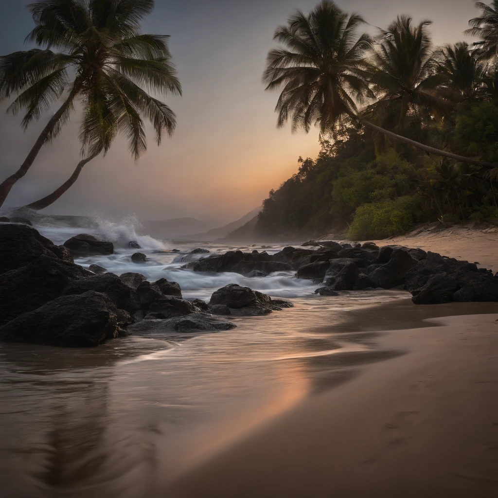 Wallpaper, Bambu, Moon, Litoral, Mar