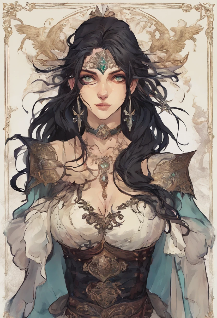Mulher, cabelo preto curto, olhos azuis, olho esquerdo tatuado, arcanista, com vestes e armaduras pretas, corpo inteiro,anime, RPG, fantasia, fofo, Com a equipe da Obsidian, Poderosa aura escura, cicatriz nos olhos, Poucas Roupas, corpo inteiro, necromancia, mago escuro, Controle de mortos-vivos