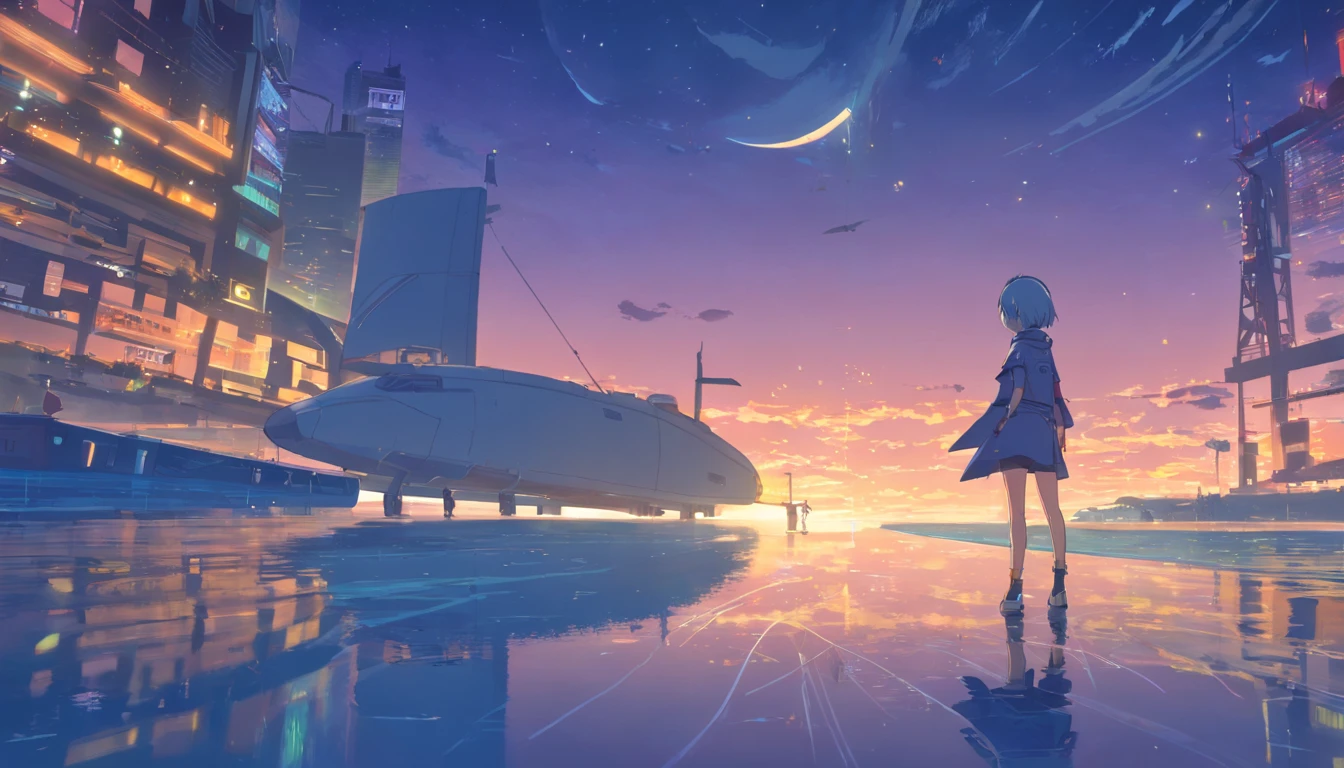 luna reflejando buen luz en un personaje de nier automata