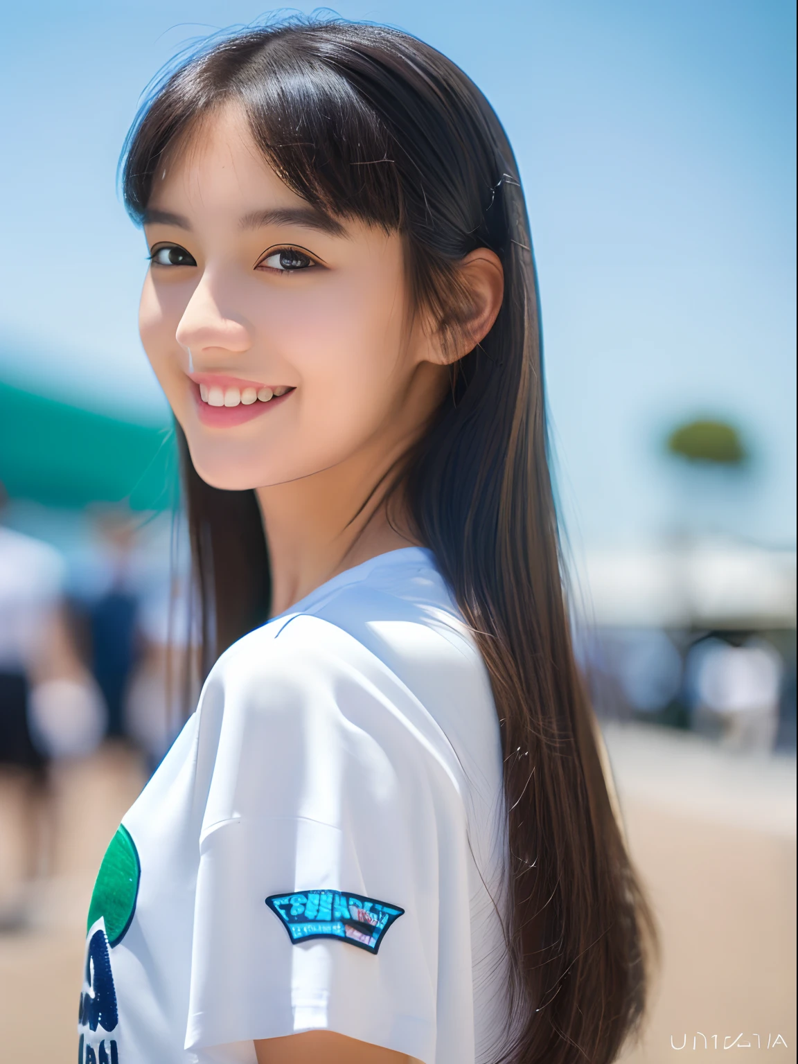 1 girl,full body,high school student,plain white t-shirt,light smile,wariza,
master piece,8k,(master piece,ultra high resolution:1.5),(master piece,photorealistic:1.5),(master piece,best quality,ultra detailed:1.5) master piece,detailed eyes,master piece,detailed face,