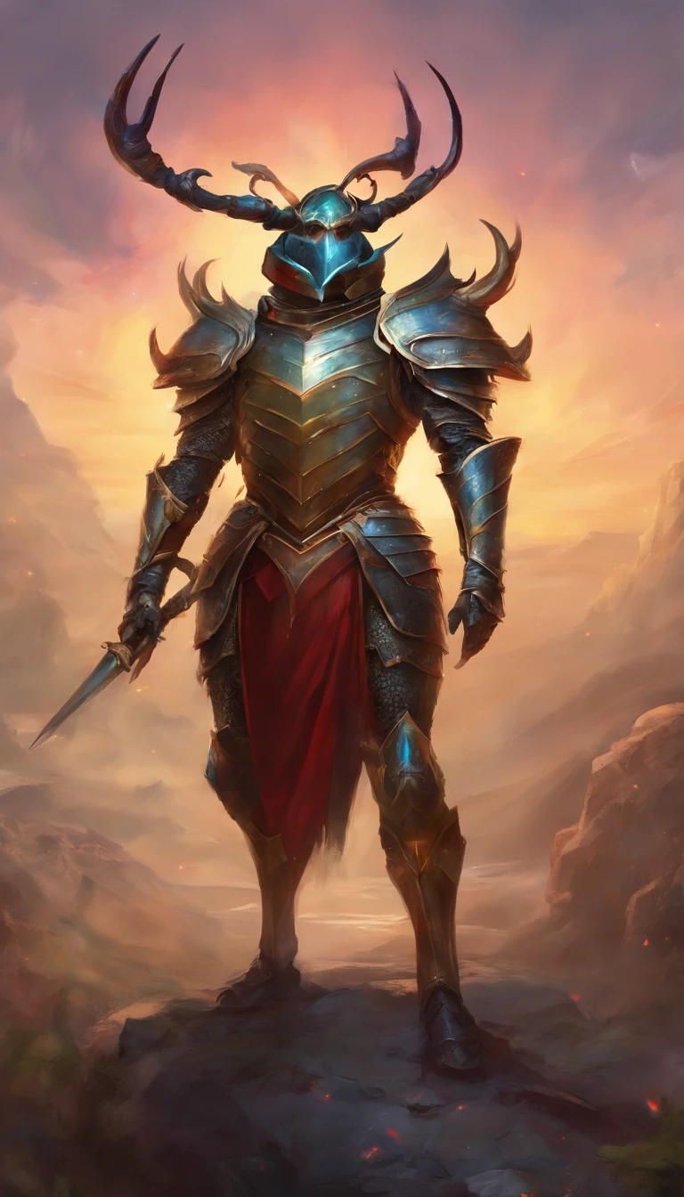 stag beetle with armor already for war battle stands 300 warriors in battle