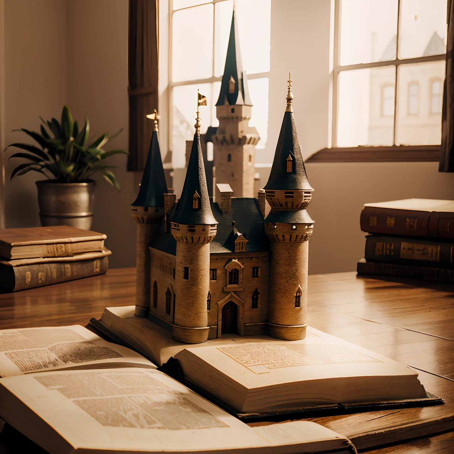 3d castle in a book