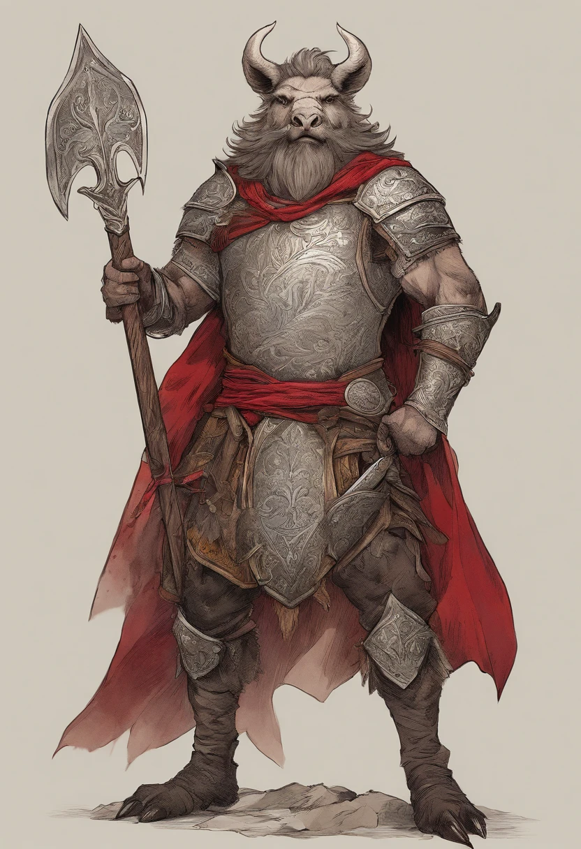 (wild boar themed Cuirass:1.1) Tall savage warrior man, detailed cuirass, old engraved leather Cuirass, intricate designs on the Cuirass, intricate Cuirass engravings, imposing and powerful stance, fierce expression, red wild mane braided hair and beard, dynamic pose, intense battle scene, fantasy setting, vibrant colors, dramatic lighting, epic atmosphere, mythical creatures in the background, sword and viking shield, attention to anatomy and facial features, iconic use of highlights and shadows, capturing emotion, masterful composition