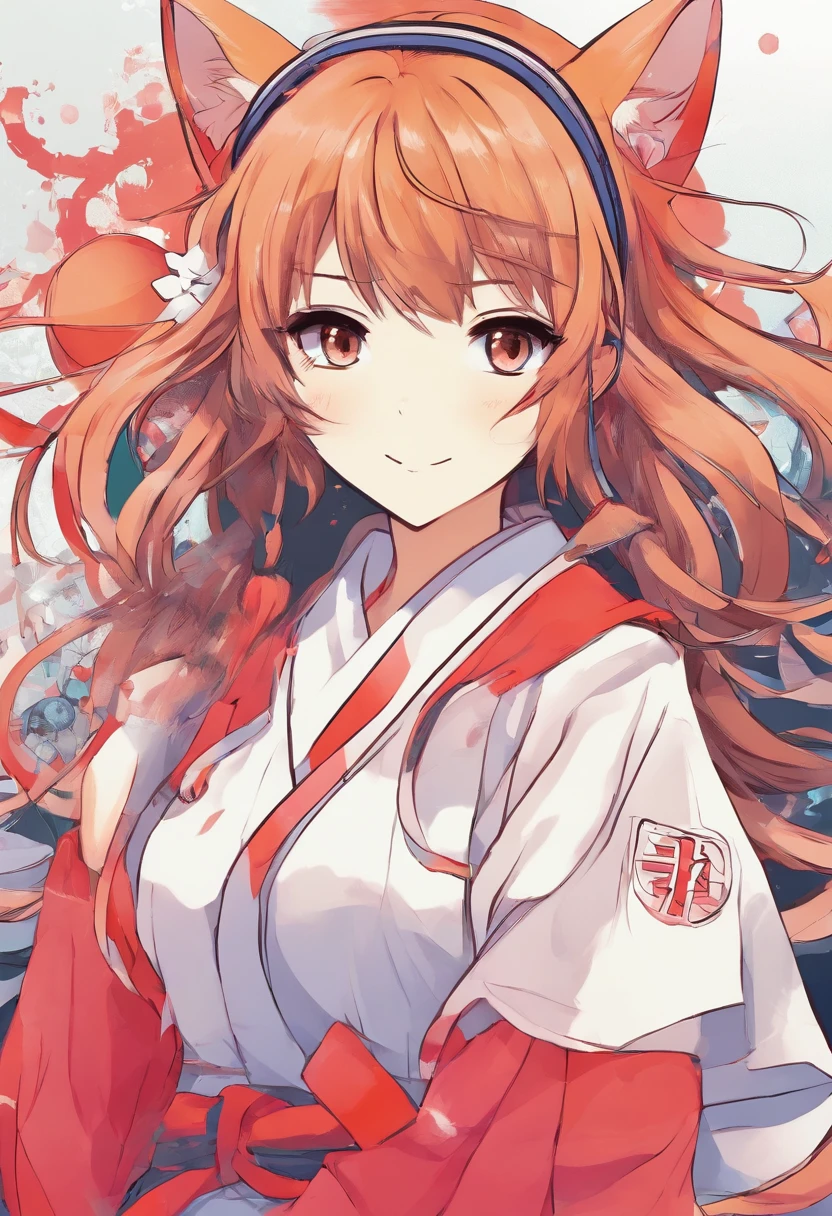 Catgirl in highschool Japanese uniform