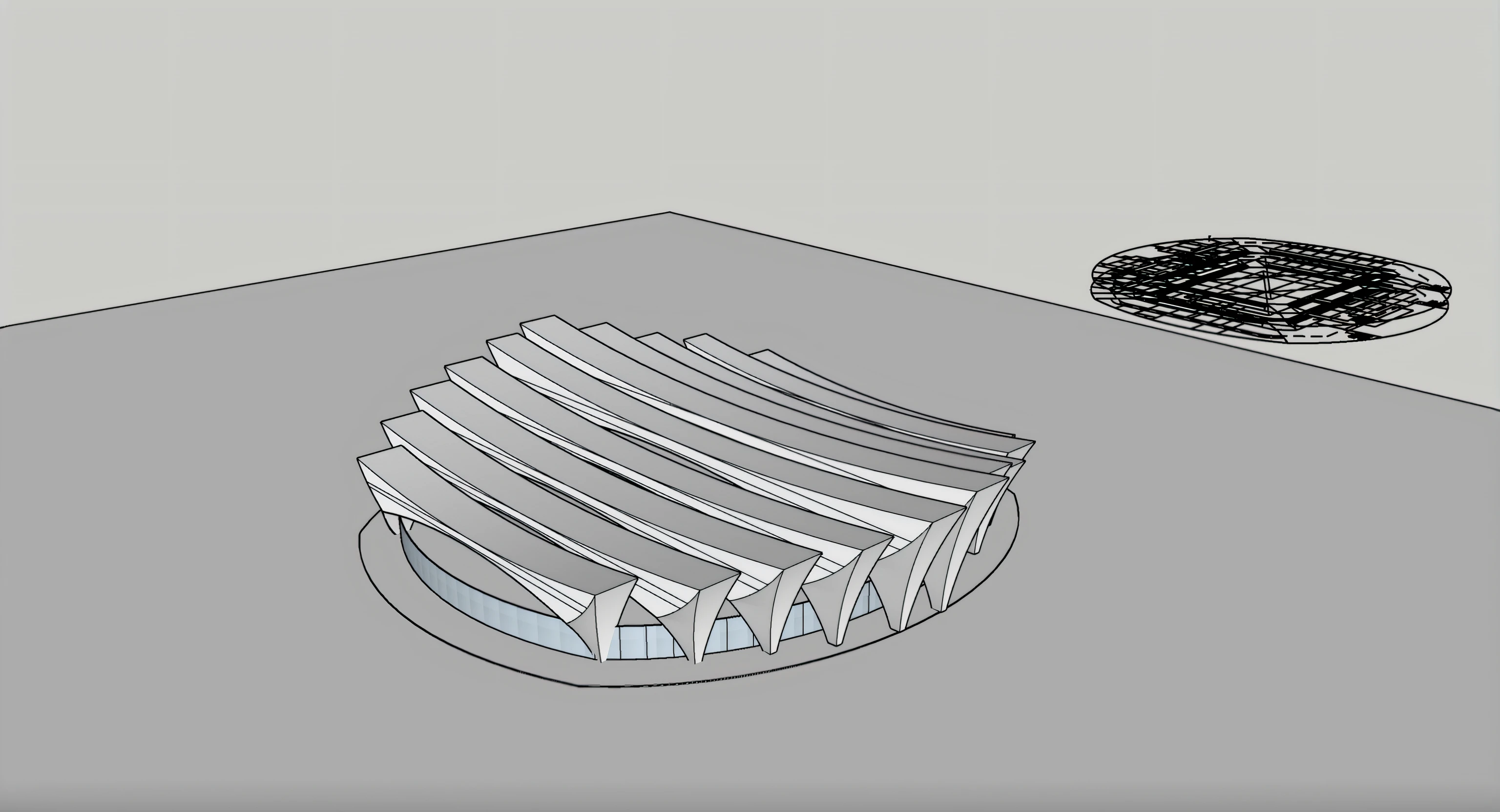 there is a drawing of a sink drain with a drain, architectural concept, concept drawing, parametric structure, inspired by Zha Shibiao, perspective view, architecture concept, concept illustration, architectural concepts, parametric architecture, concept sketch, conceptual rendering, rounded roof, concept design, mini amphitheatre, relief concept, physical based rendering, parametric design