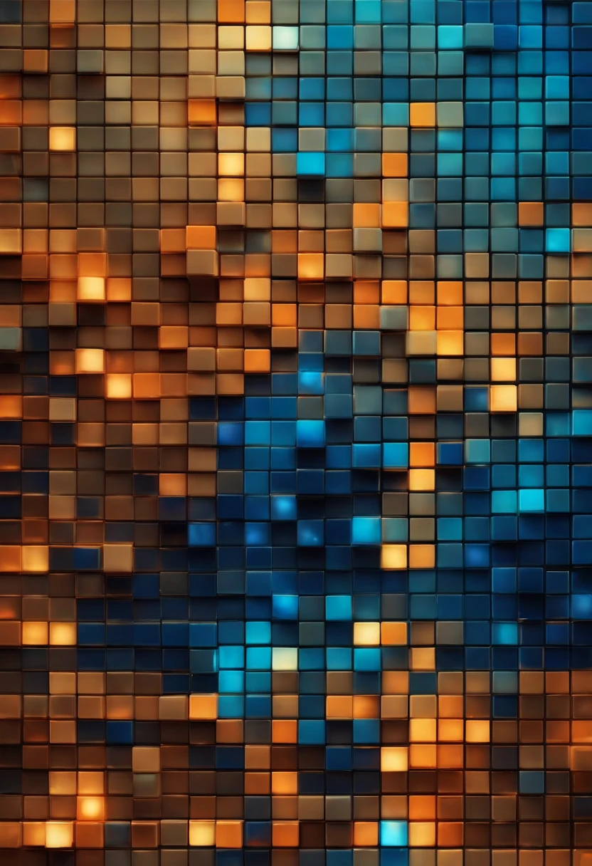 a close up of a square pixel pattern with a blue background, digital art, digital art, skin made of led point lights, pixel mosaic, digital art - n 9, pixelated art, pixels huh, pixilated, pixellated, pixelate, melting pixels, glowing blue face, digital background, digital art - n 5, pixelated rain