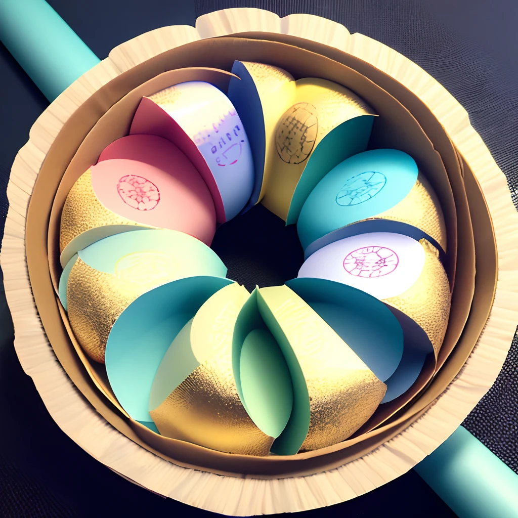 Craft paper candy bag with gilding on the edges and transparent round in the center to show the contents inside