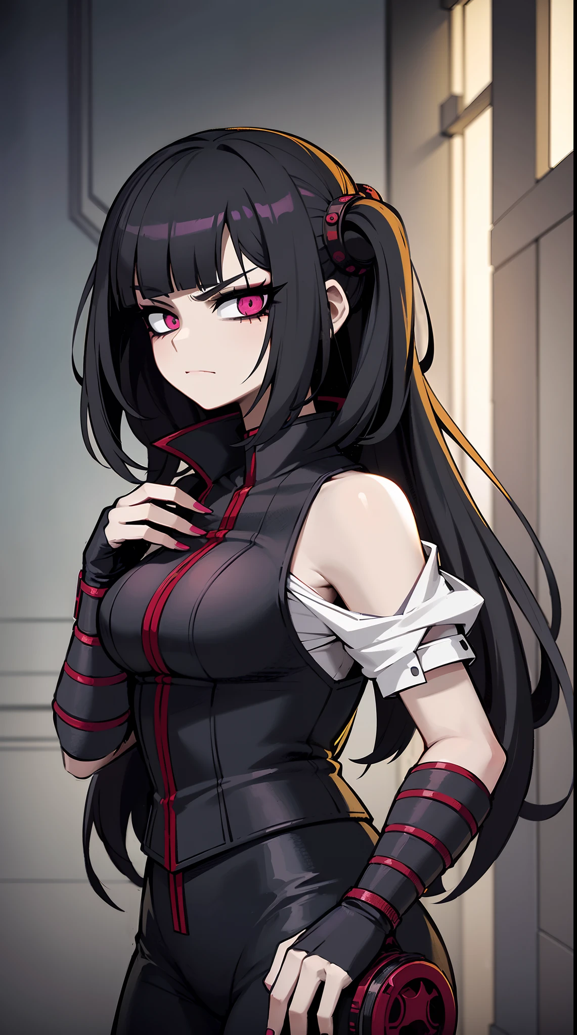 a close up of a person with a weird face and nails, gothic maiden anime girl, gothic - cyberpunk, cyberpunk horror style, gothic art style, detailed digital anime art, gothic art, demon anime girl, gothic girl face, anime style 4 k, dark art style, anime cyberpunk art, gothic aesthetic, 1 7 - - old me goth girl, gothic horror vibes