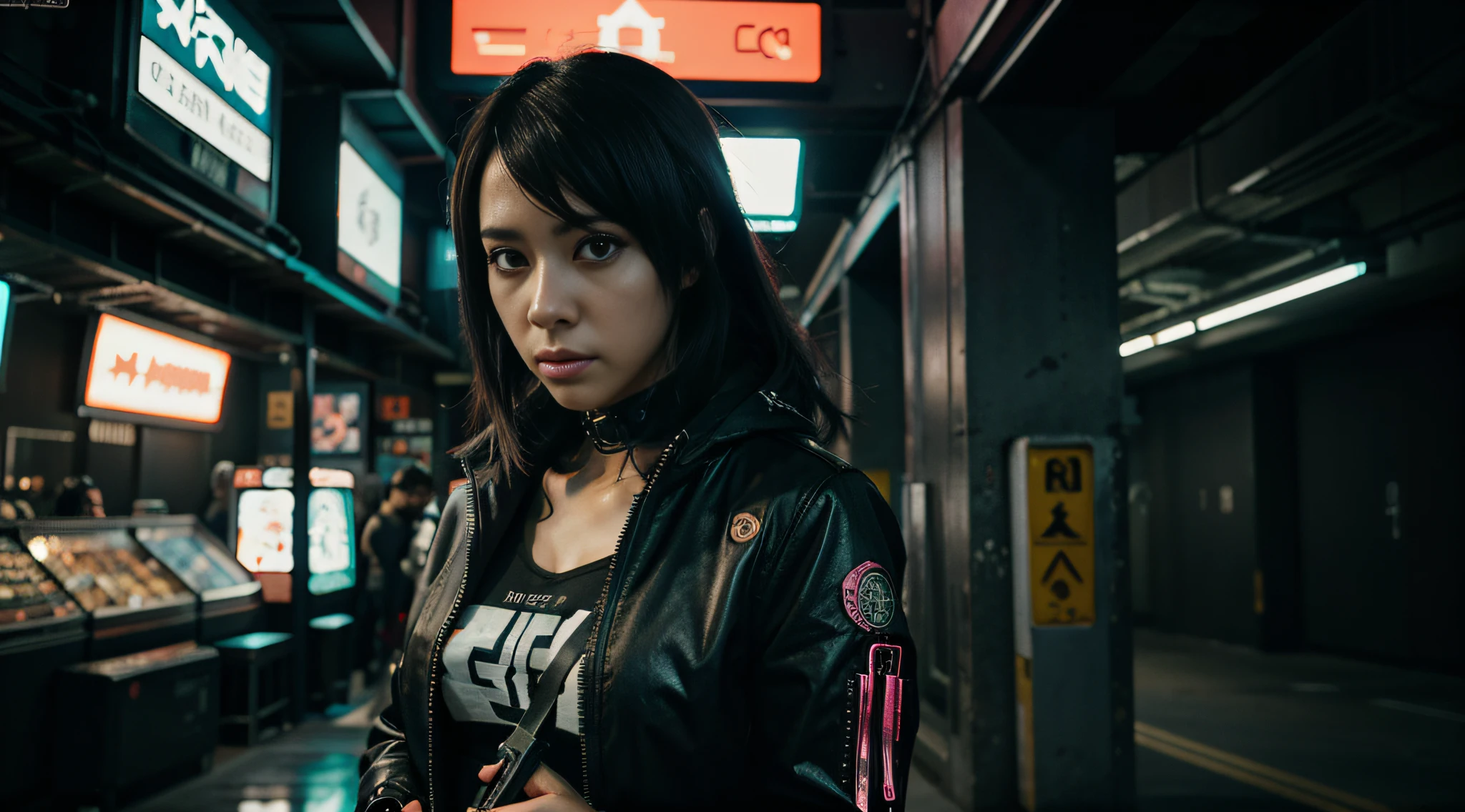 A woman with a gun in her hand and the words The Leading Traveler, arte cyberpunk inspirada em Kume Keiichiro, trending in cgsociety, Tachisme, Cyberpunk femme fatale, Anime cyberpunk moderno, Anime Cyberpunk, anime vibes, cyberpunk vibes, arte cyberpunk anime, estilo anime 4K, Jackie Welles Cyberpunk, garota Anime Cyberpunk, arte de Anime Cyberpunk