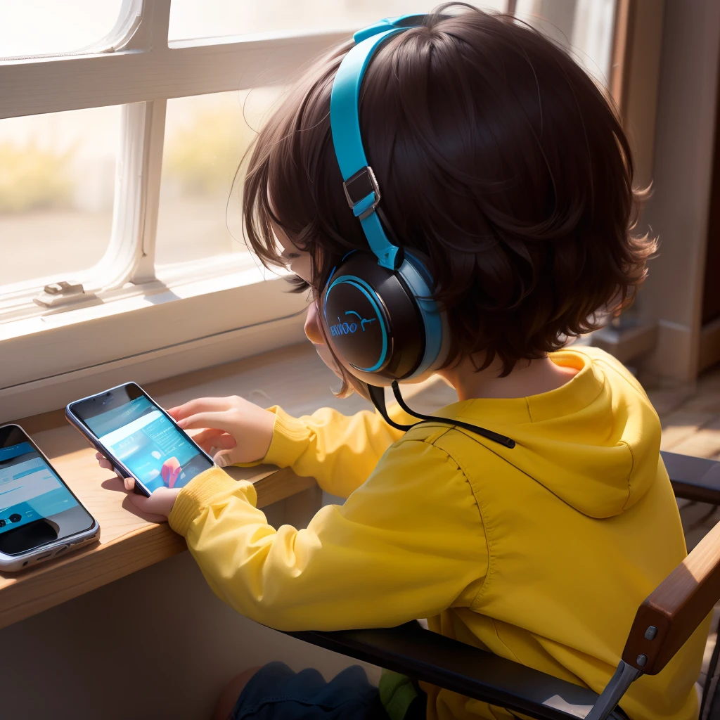 Child playing on mobile phone