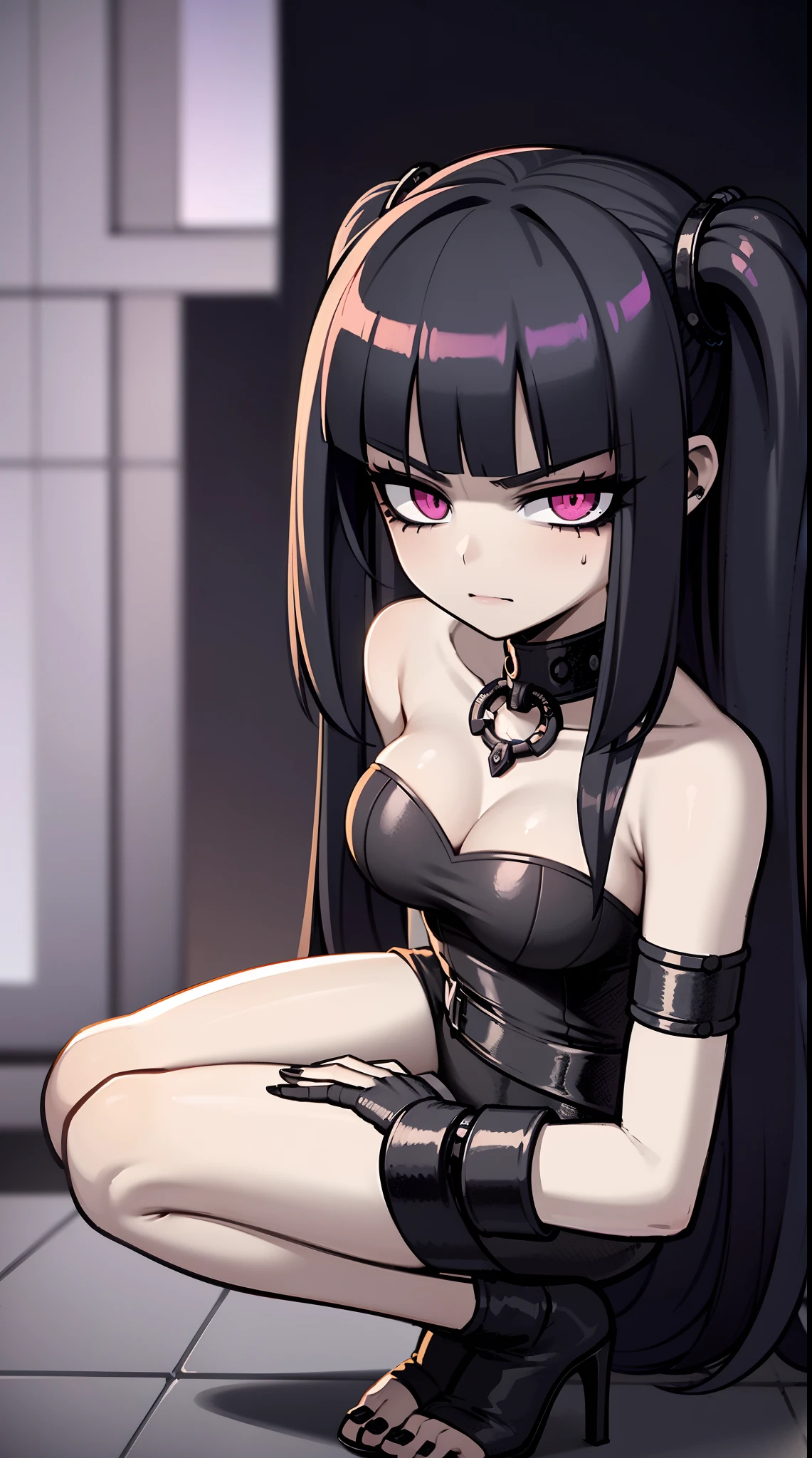 a close up of a person with a weird face and nails, gothic maiden anime girl, gothic - cyberpunk, cyberpunk horror style, gothic art style, detailed digital anime art, gothic art, demon anime girl, gothic girl face, anime style 4 k, dark art style, anime cyberpunk art, gothic aesthetic, 1 7 - year - old anime goth girl, gothic horror vibes