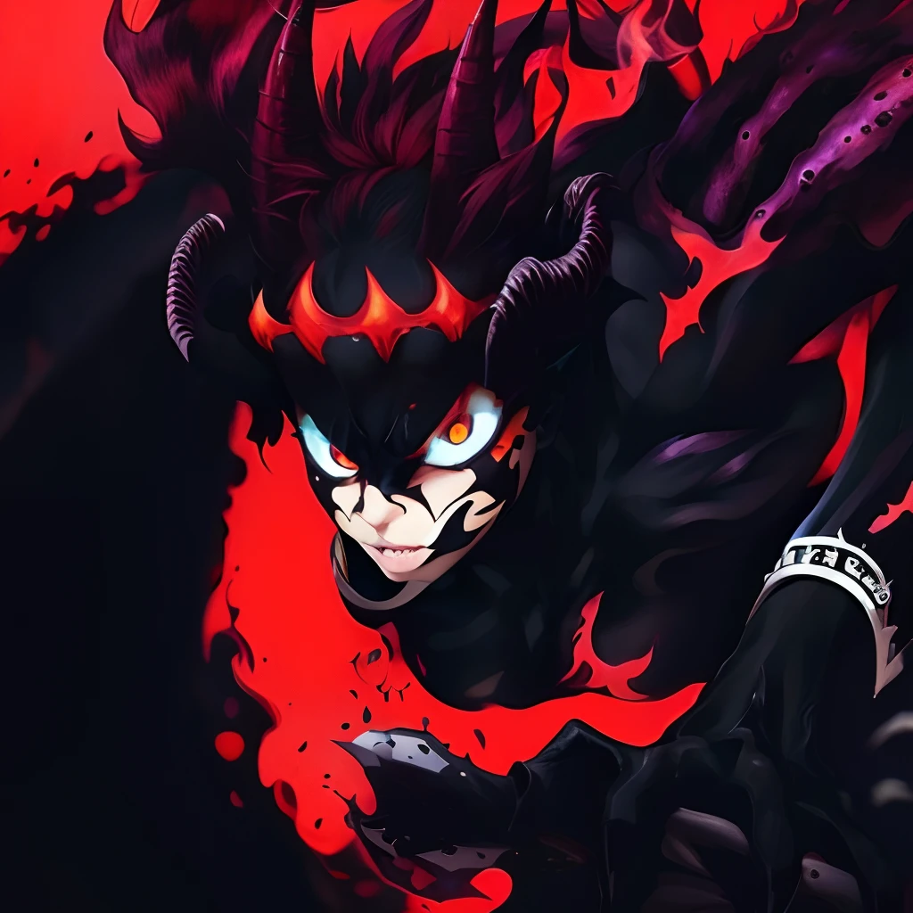 This is a guy who can't even see his face, just a black shadow, with a pair of giant red eyes, surrounded by something that looks like tentacles. Mysterious and great.