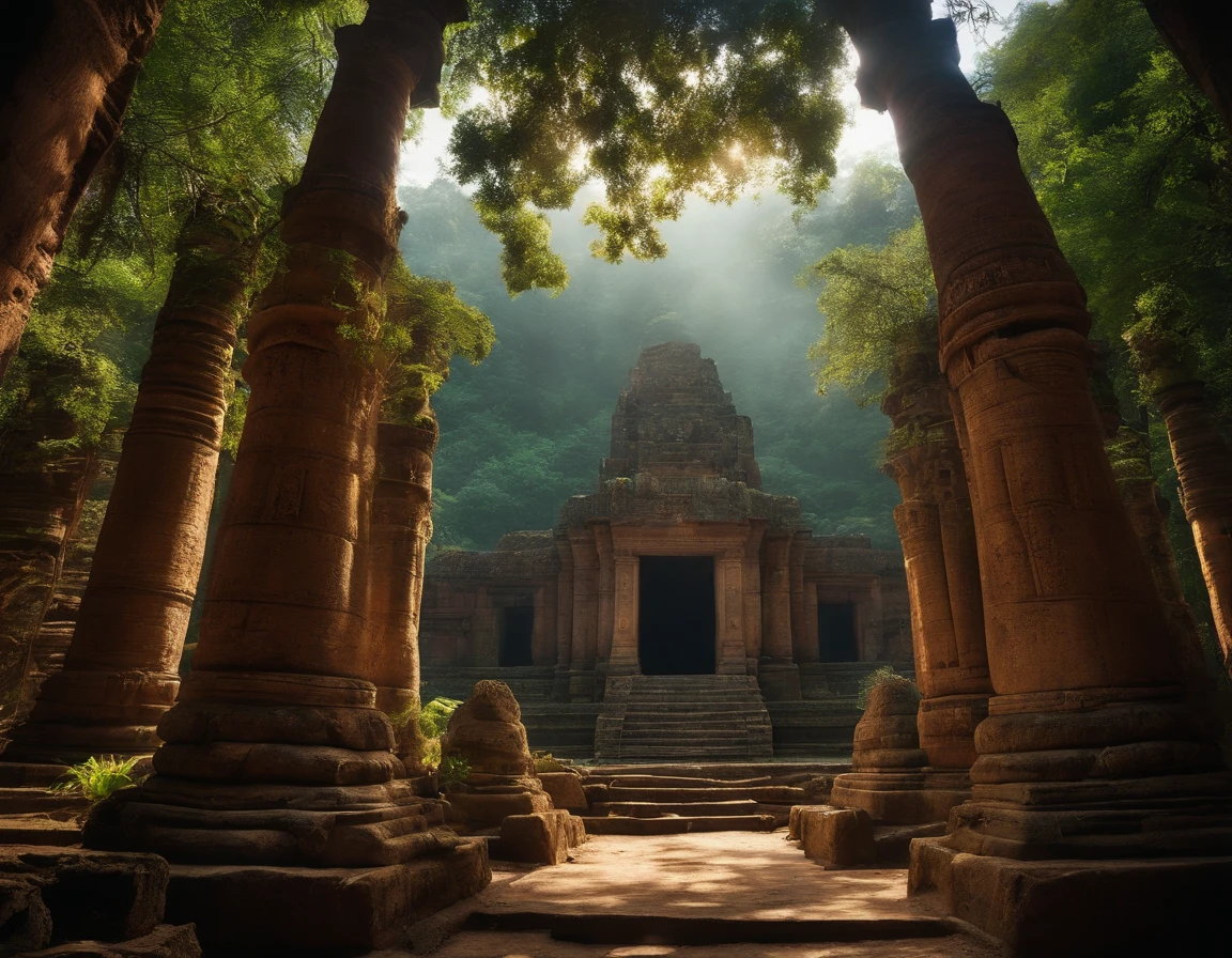 Temple of the Ruins、luar、ervas daninhas supercultivadas、dead trees々