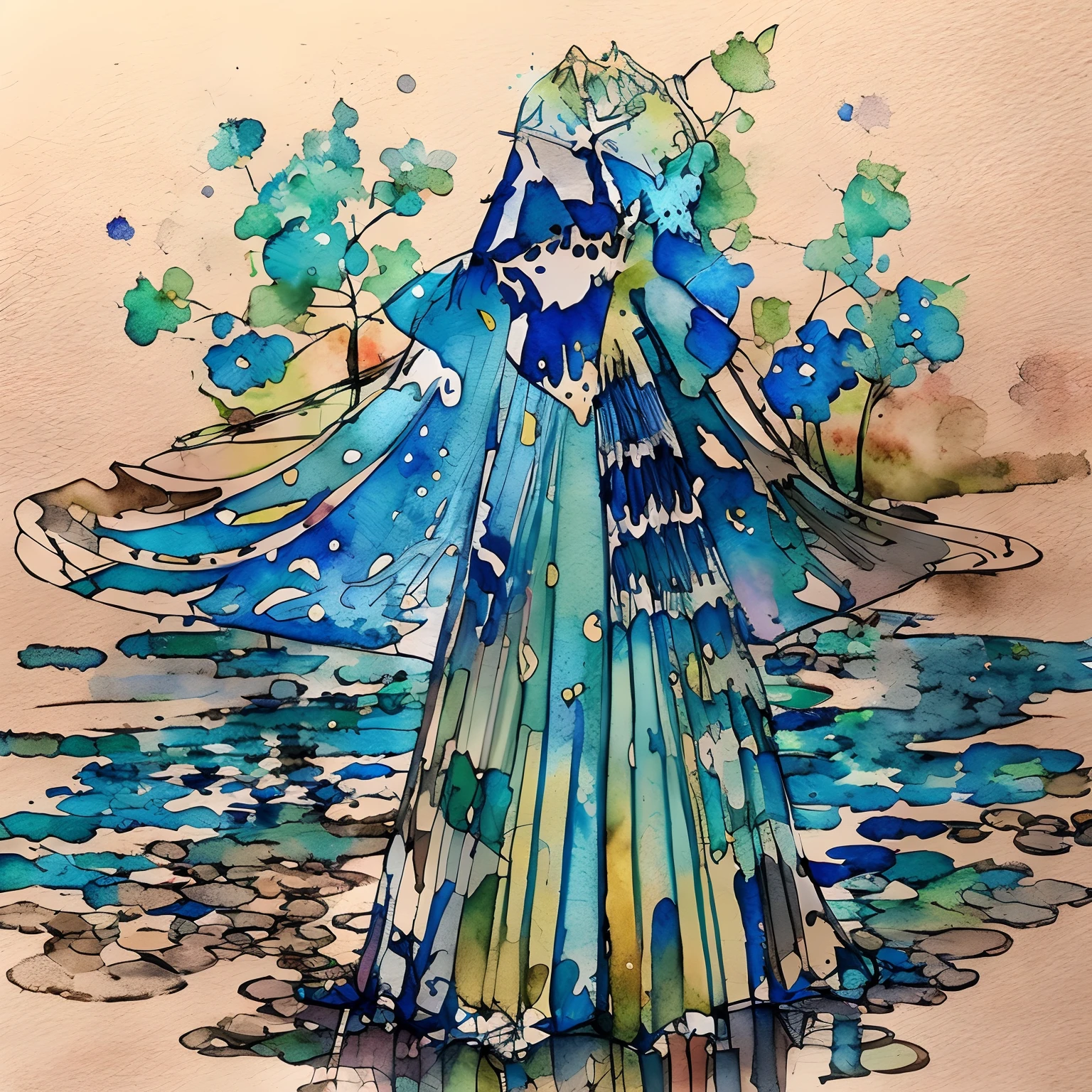 Blue lotus painting with splatter background and spray paint effect, by Eugeniusz Zak, Watercolor art, by Károly Lotz, Watercolor painting, watercolor painting style, watercolor detailed art, by Reuben Tam, watercolor digital painting, Watercolor Paint, Superbly detailed watercolor, Watercolor art, Grzegorz Rutkowski