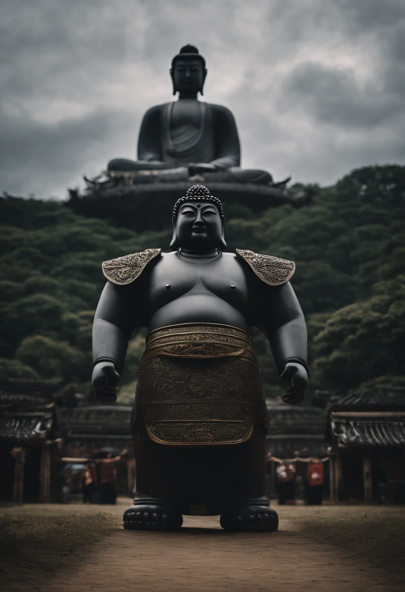 I could see the Great Buddha of Nara in the distance, standing up and taking an attack stance as if to subdue a giant robot.。